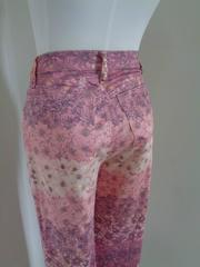 Moschino Pink Flower Cotton Jeans