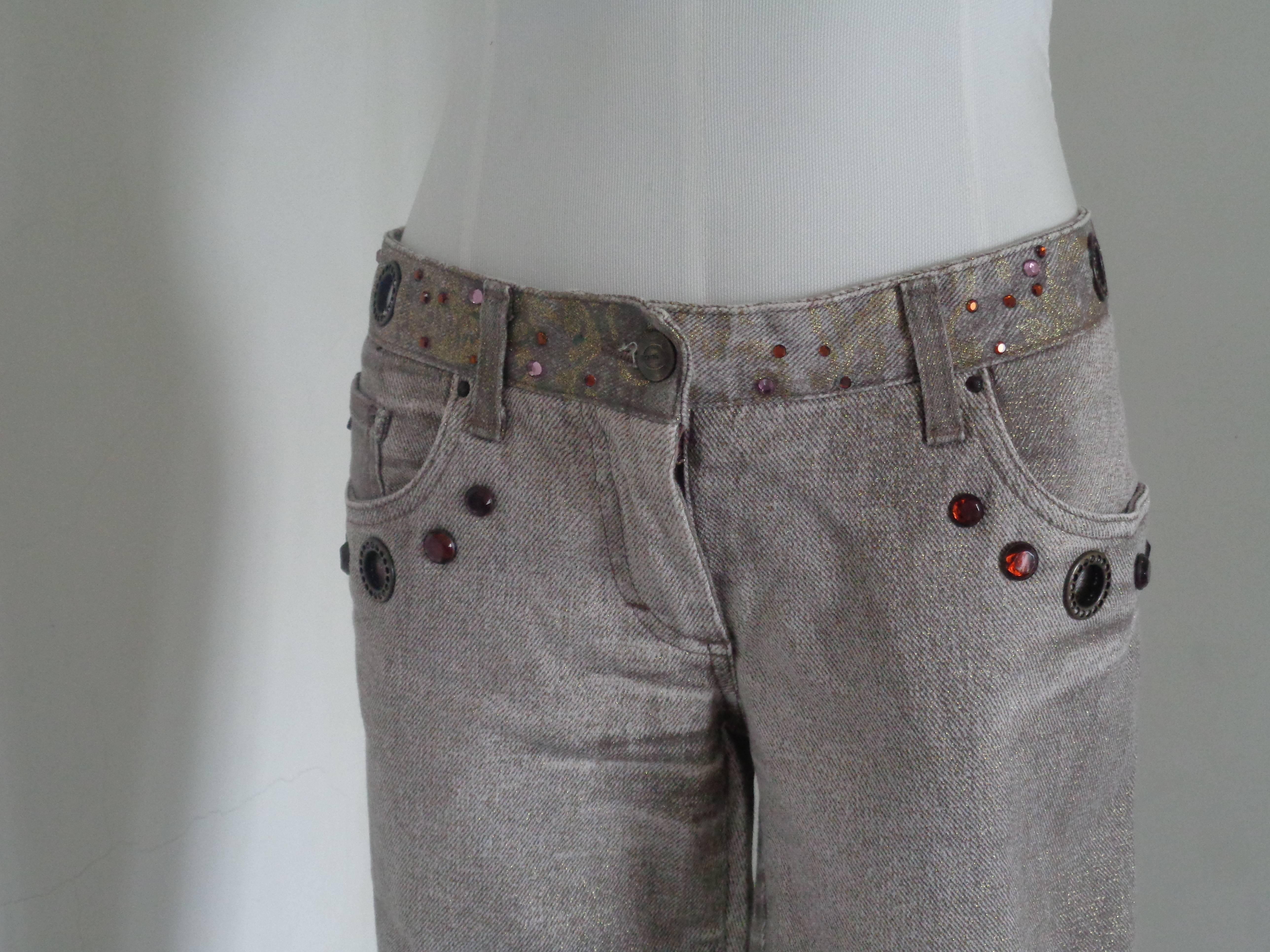 Roberto Cavalli Grey Brown with studs Denim Pants
Totally made in italy in size M 