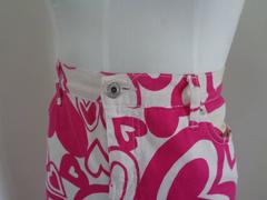 Moschino White Fucsia Hearts Cotton Pants