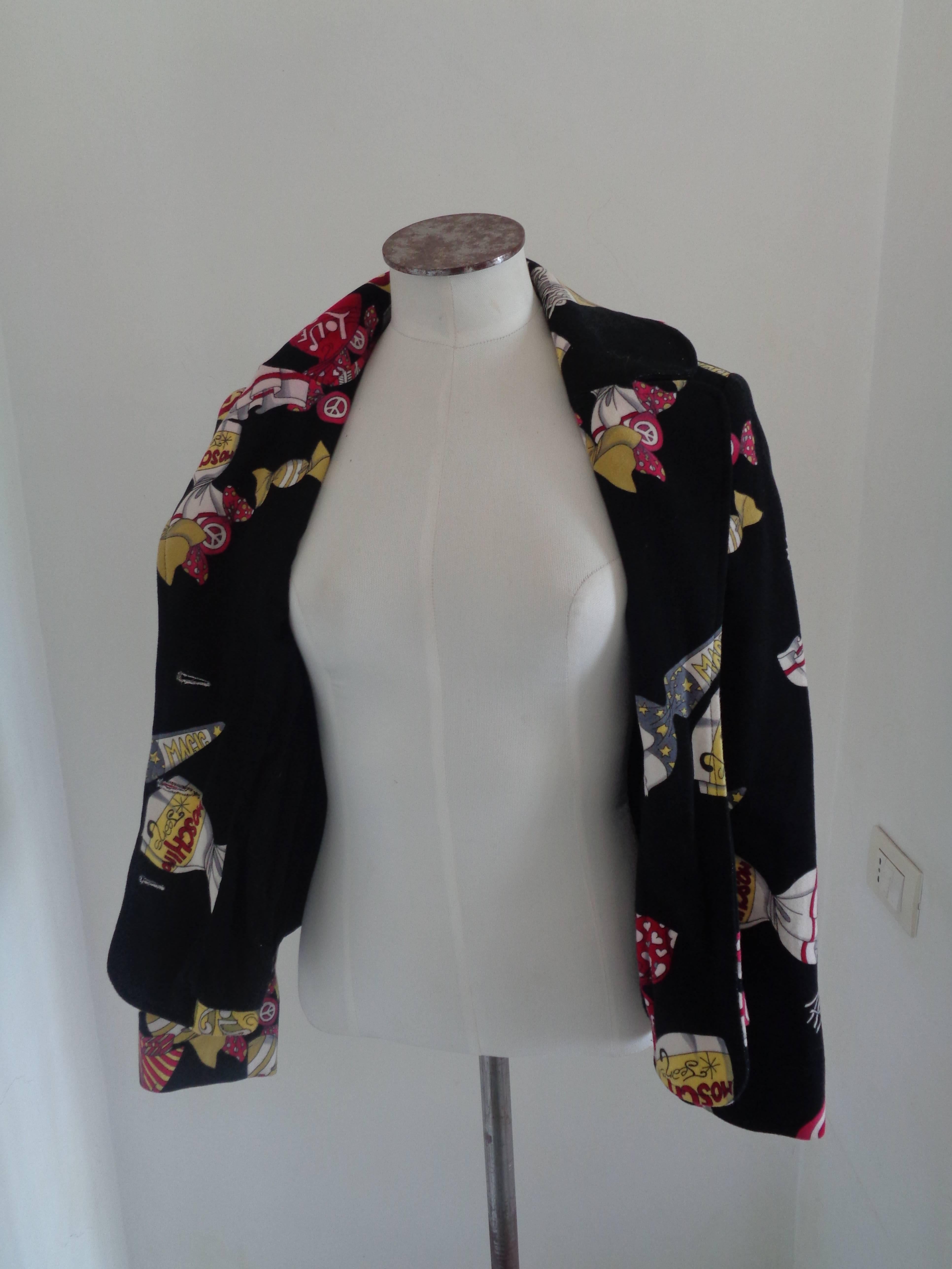 Black Rare Moschino Jeans Candies Jacket For Sale