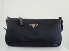 Prada Black Canvas Shoulder Bag