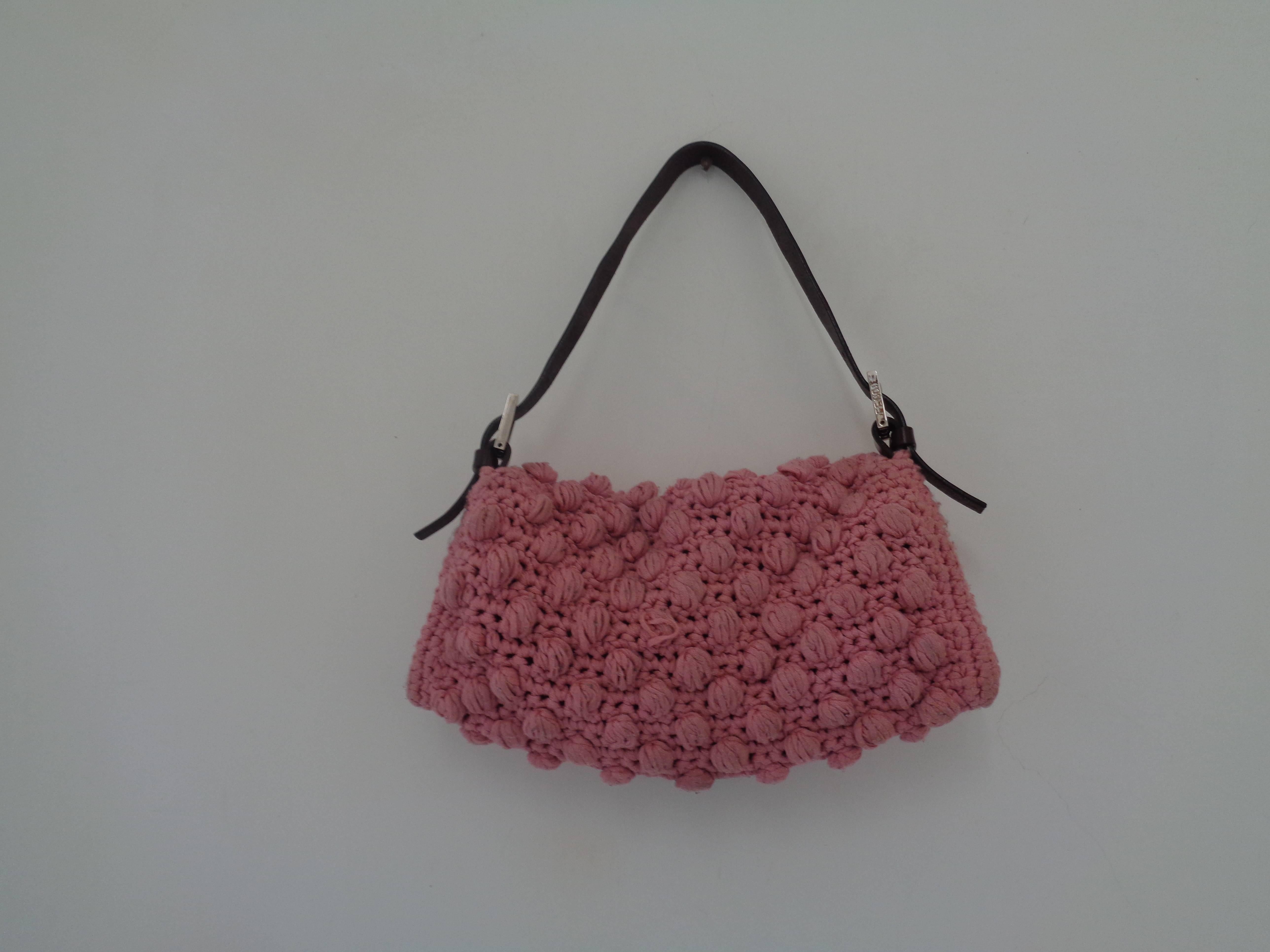 pink wool handbag bag