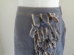 Moschino Vintage 1980s Denim Cotton Leaves Skirt Women's Size 42 Italy