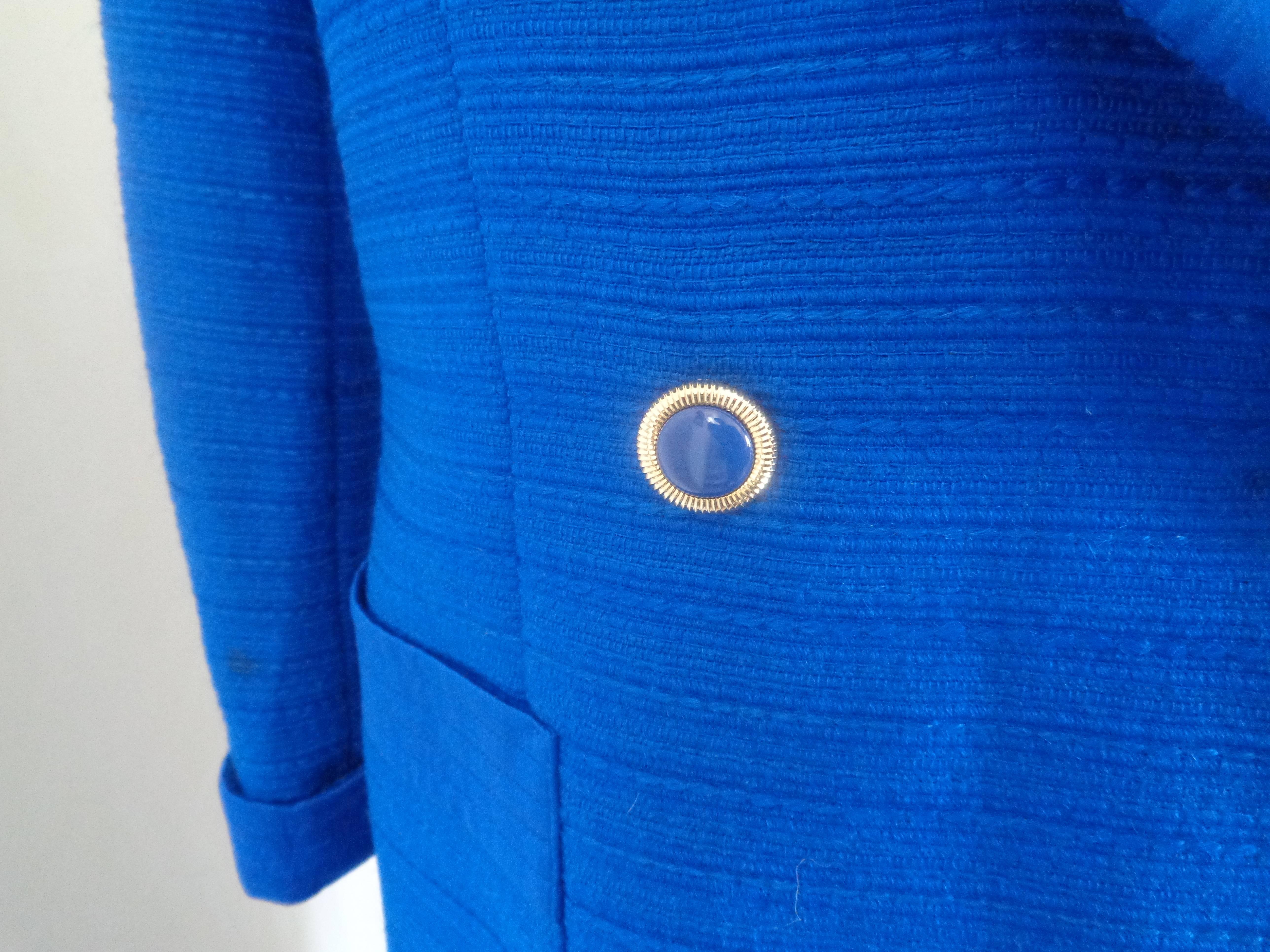 Valentino Blu Wool Skirt suit In Excellent Condition In Capri, IT