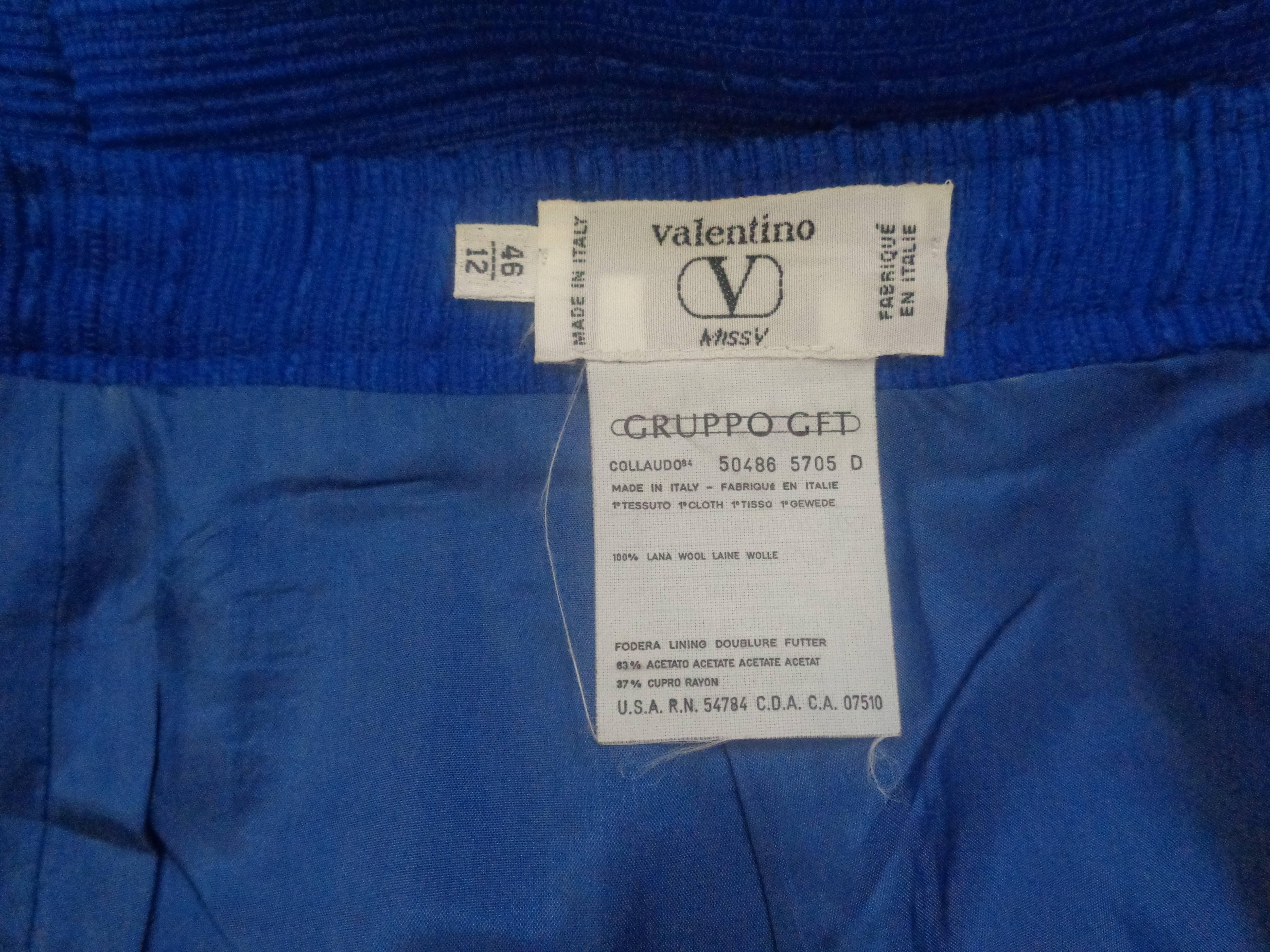 Valentino Blu Wool Skirt suit 1