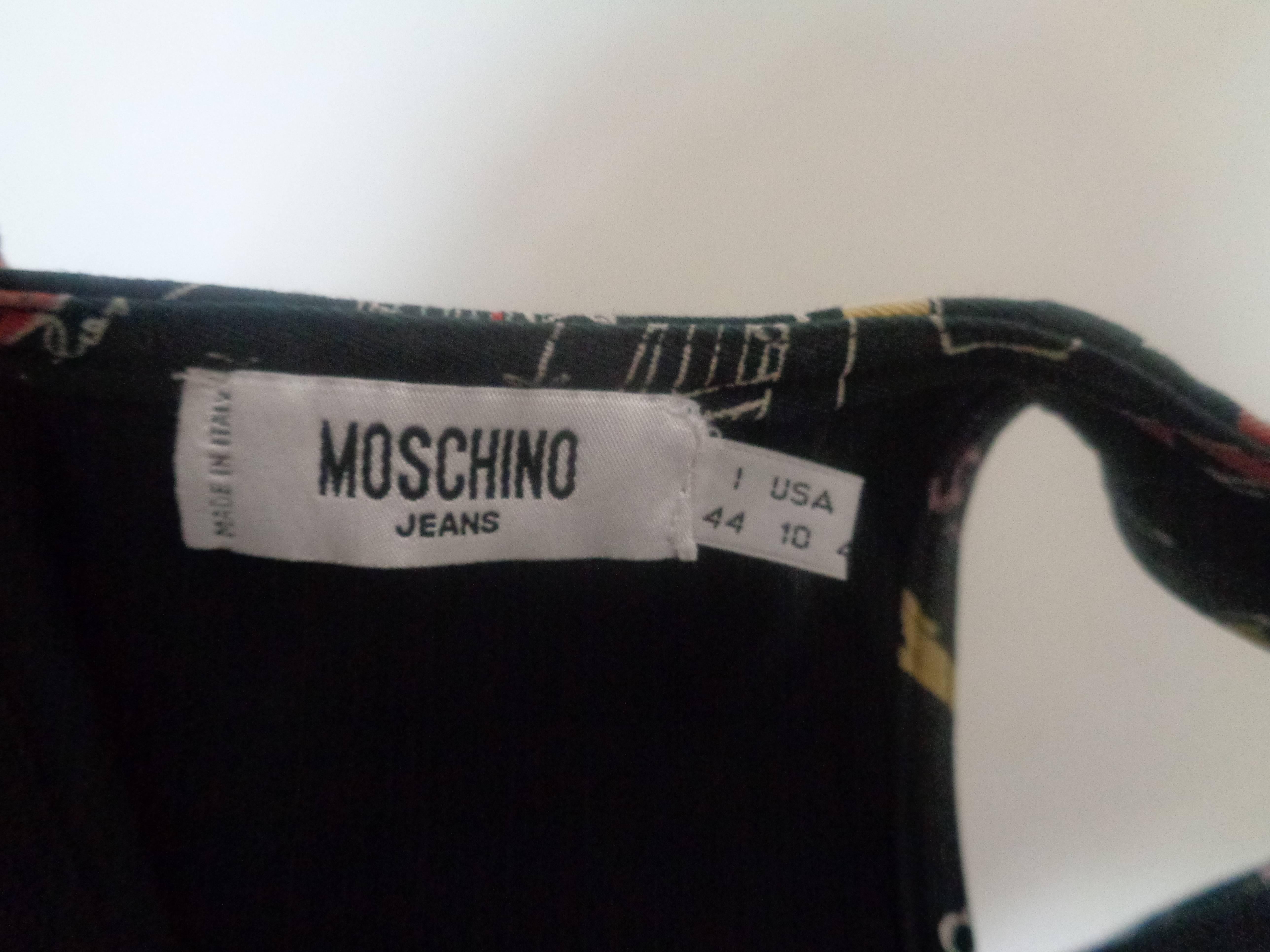 Moschino - Robe en coton imprimé Jeans Excellent état - En vente à Capri, IT