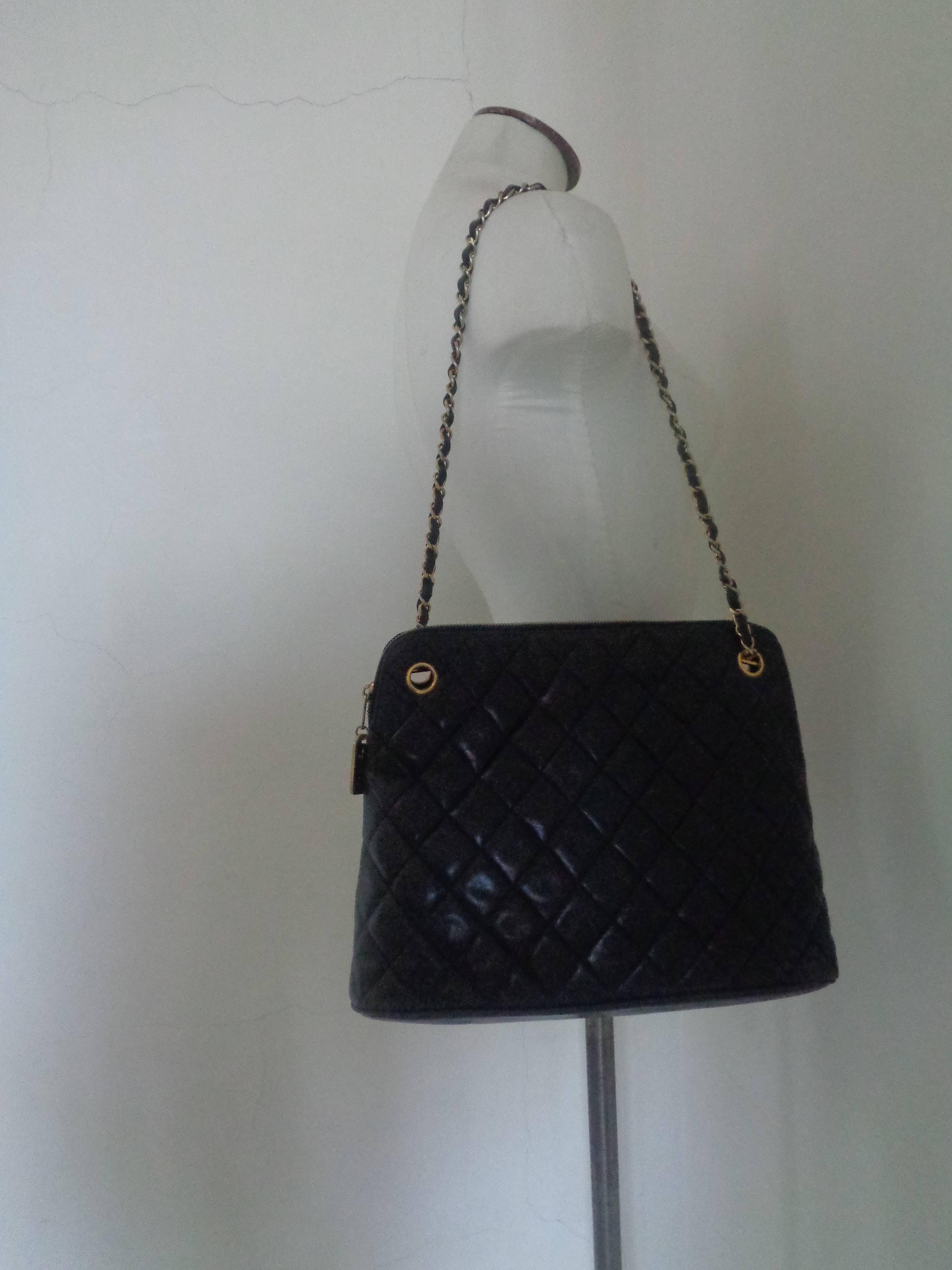 Chanel Blu Navy Clutch - Shoulder Bag - Vintage early 1980s In Good Condition In Capri, IT