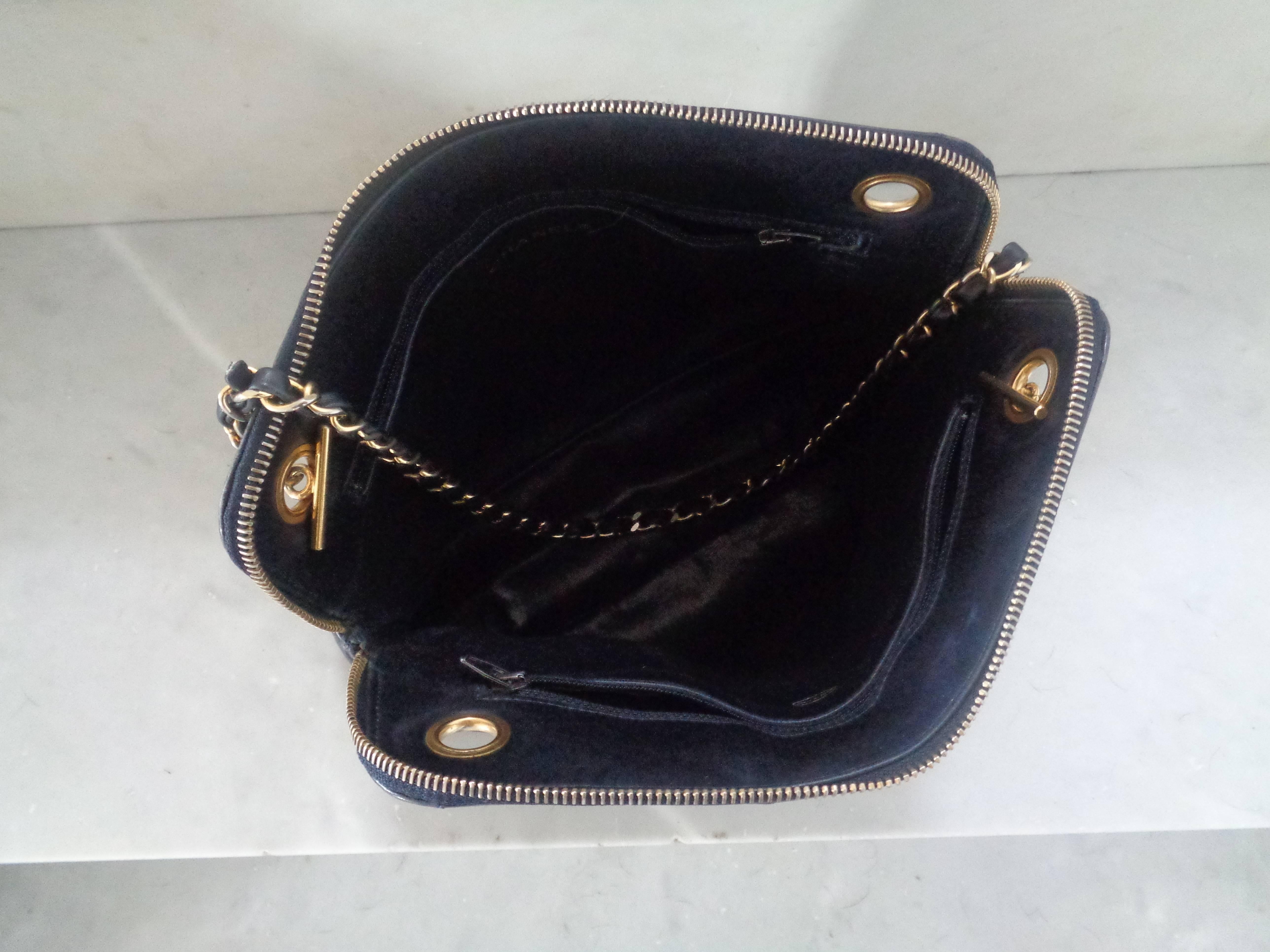 Chanel Blu Navy Clutch - Shoulder Bag - Vintage early 1980s 1