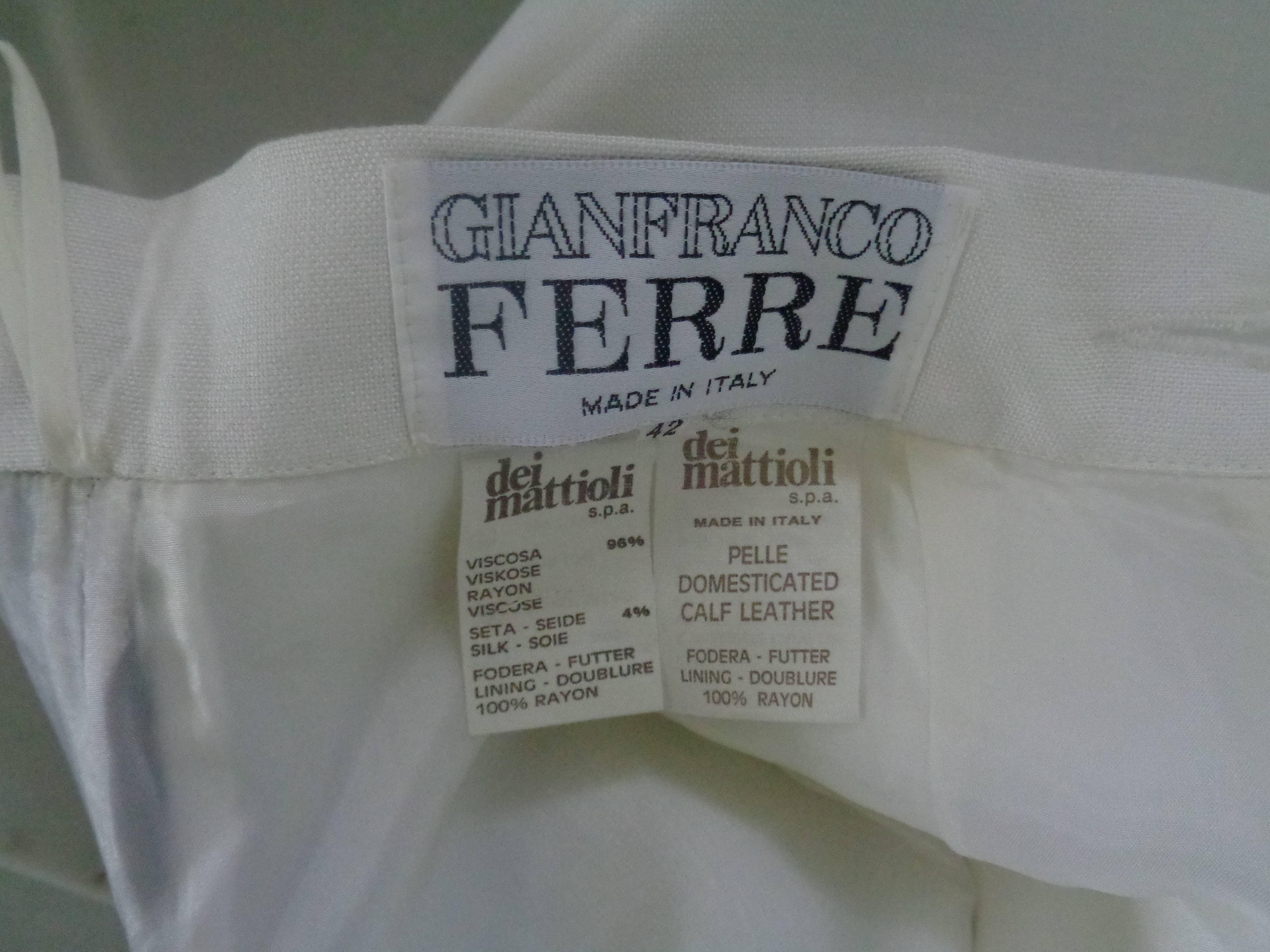 Women's Gianfranco Ferre Silk Leather Skirt suit