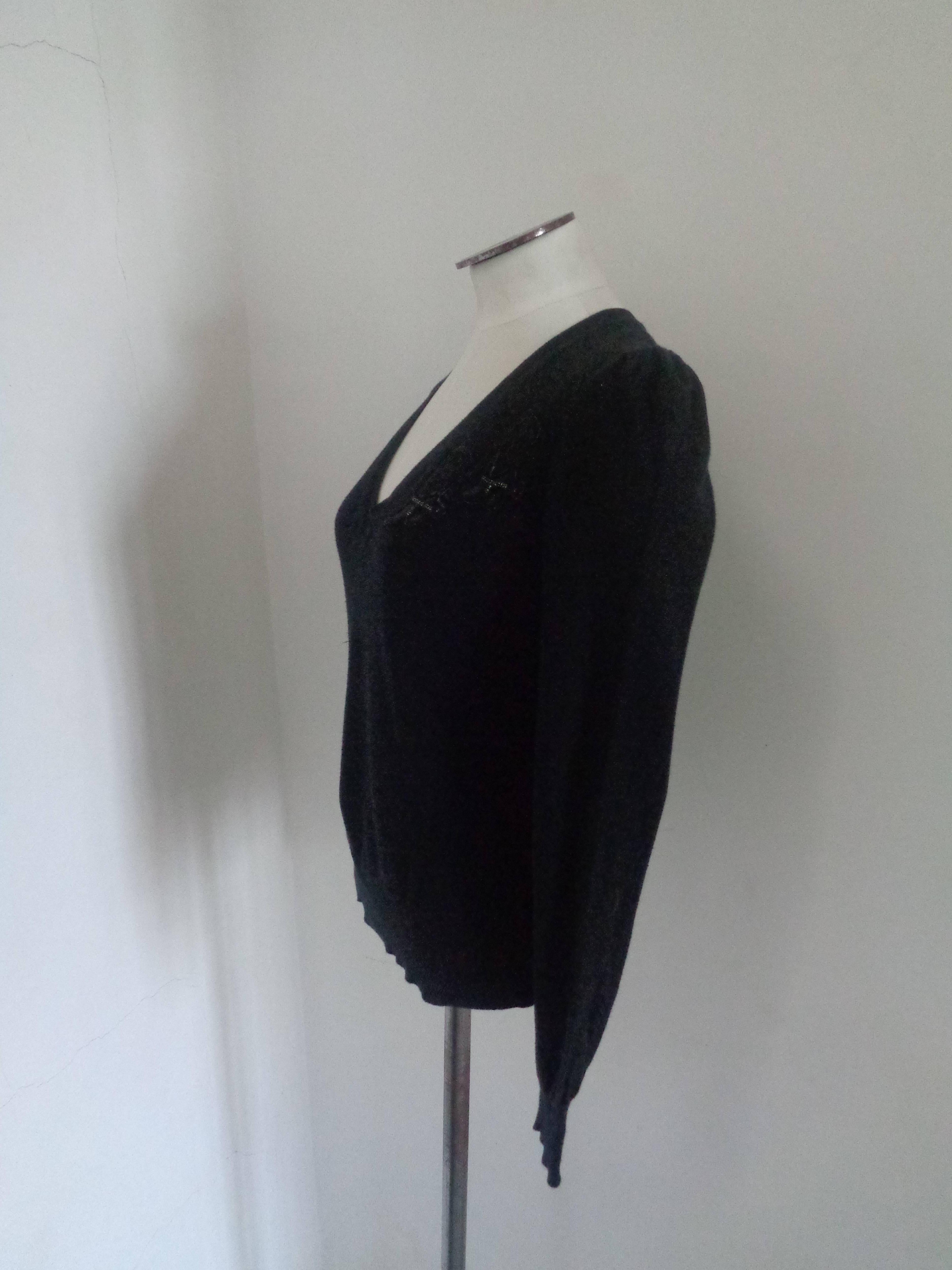 Moschino Black Boots Cotton Shirt In Excellent Condition For Sale In Capri, IT