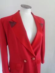 Marta Palmieri 1980s Vintage Red Acetat Jacket Women's Size 46 Italy