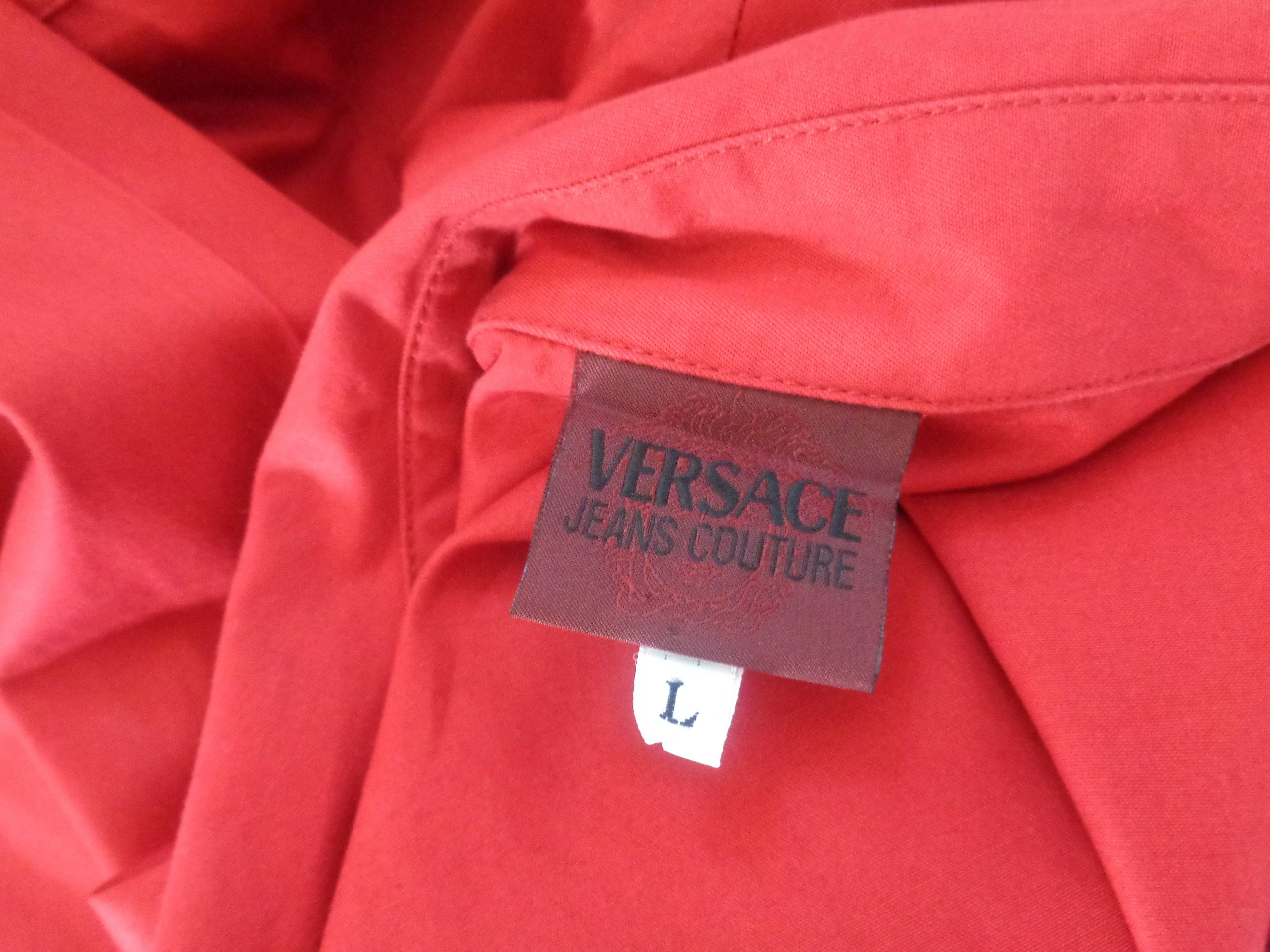 Women's or Men's Versace Red Cotton Shirt