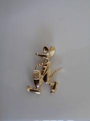 Gold Tone Mouse Brooch Pin
