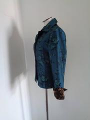 1980s Vintage Flower Embellished Blue Jacket Unisex Size M Italy