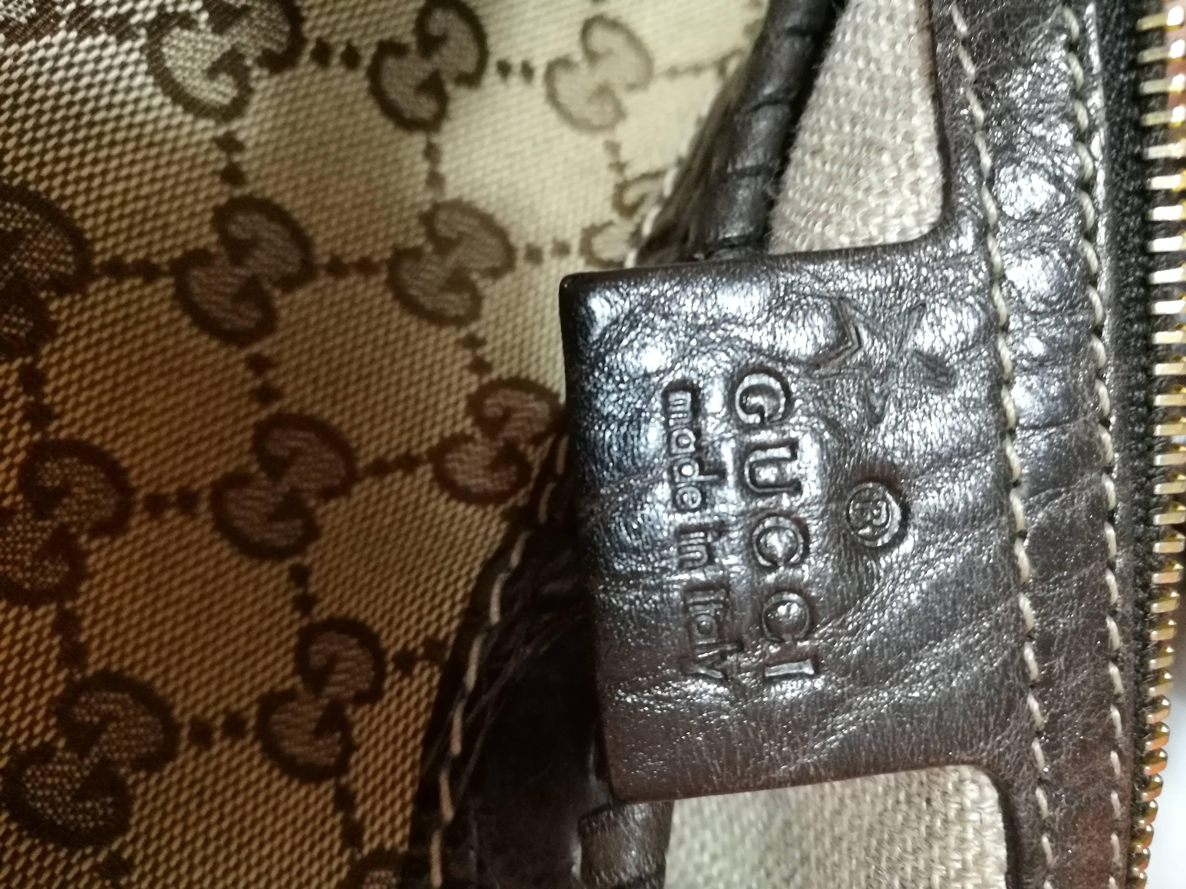 Women's or Men's Gucci Monogram Crocodile and Python Skin Shoulder Bag