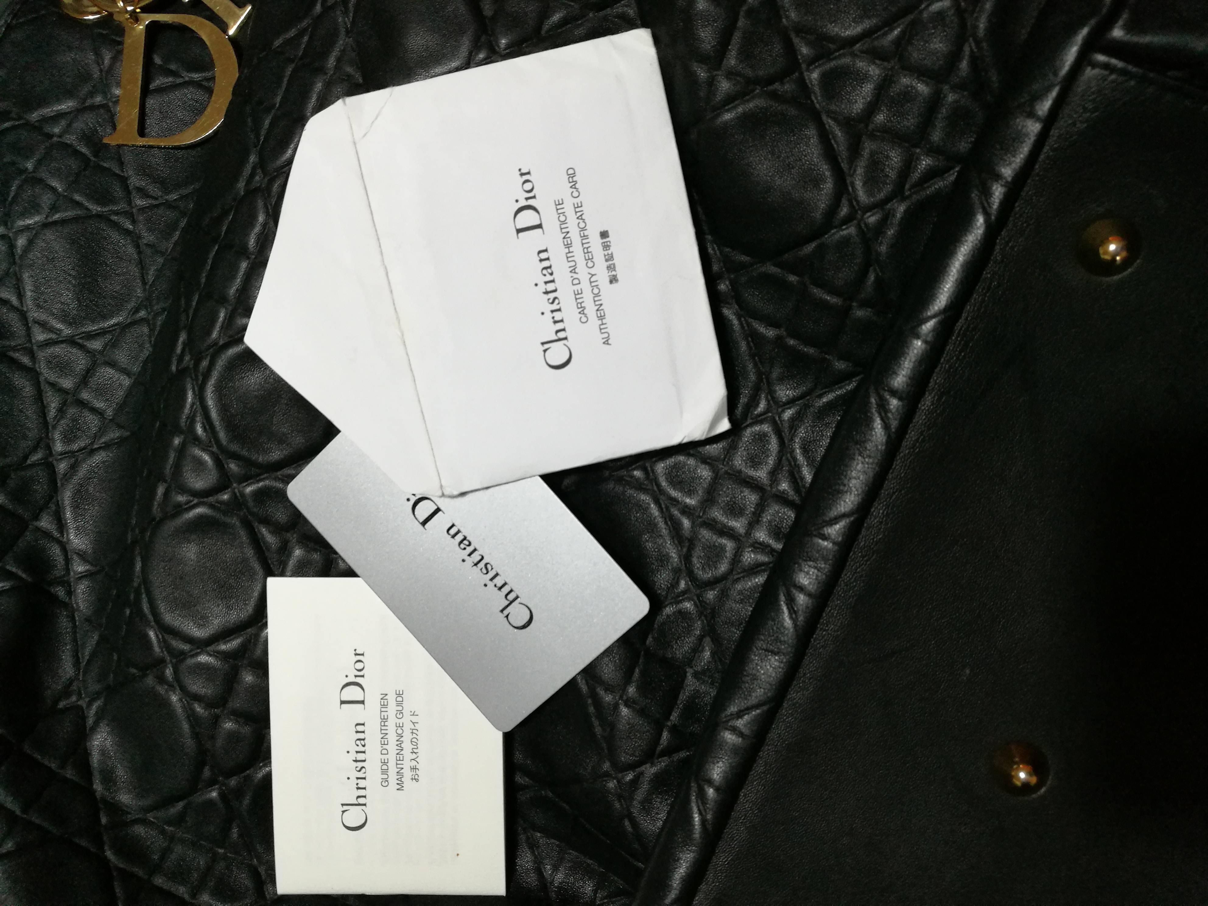 Christian Dior Black Gold Tone Hardware Lady Dior Shoulder Bag 3