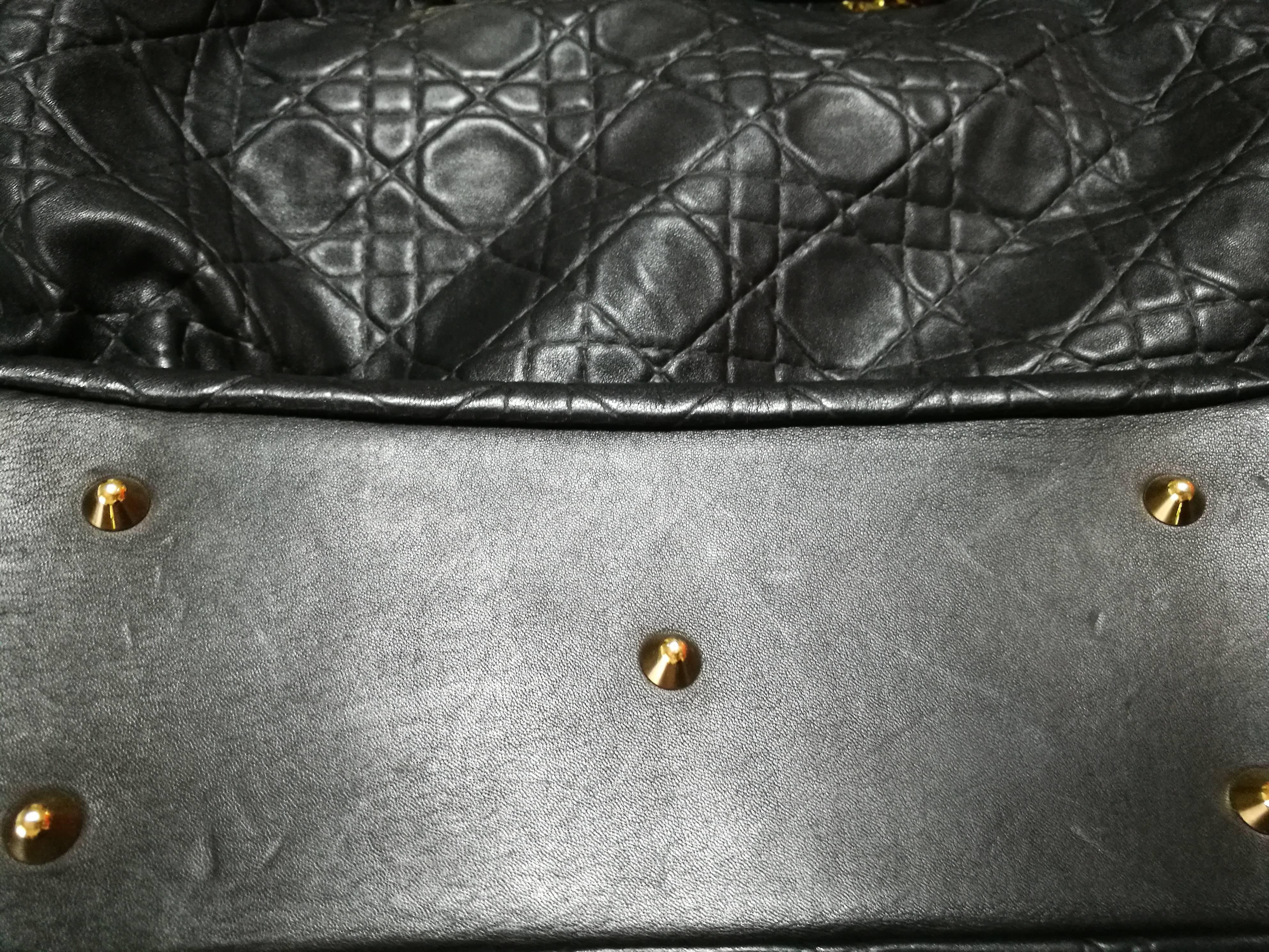 Christian Dior Black Gold Tone Hardware Lady Dior Shoulder Bag 4