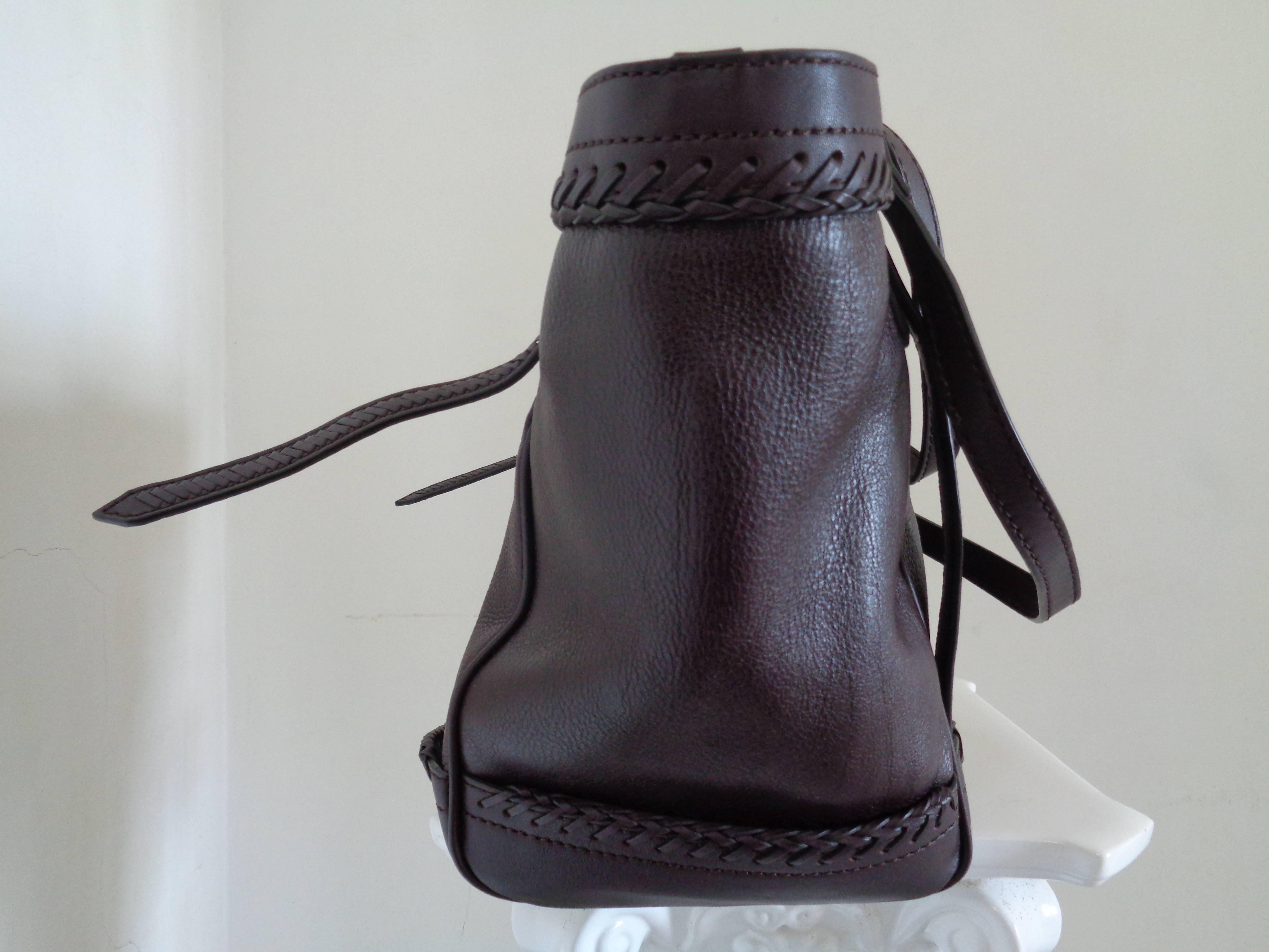 Women's or Men's Burberry Dark Brown Leather Shoulder Bag