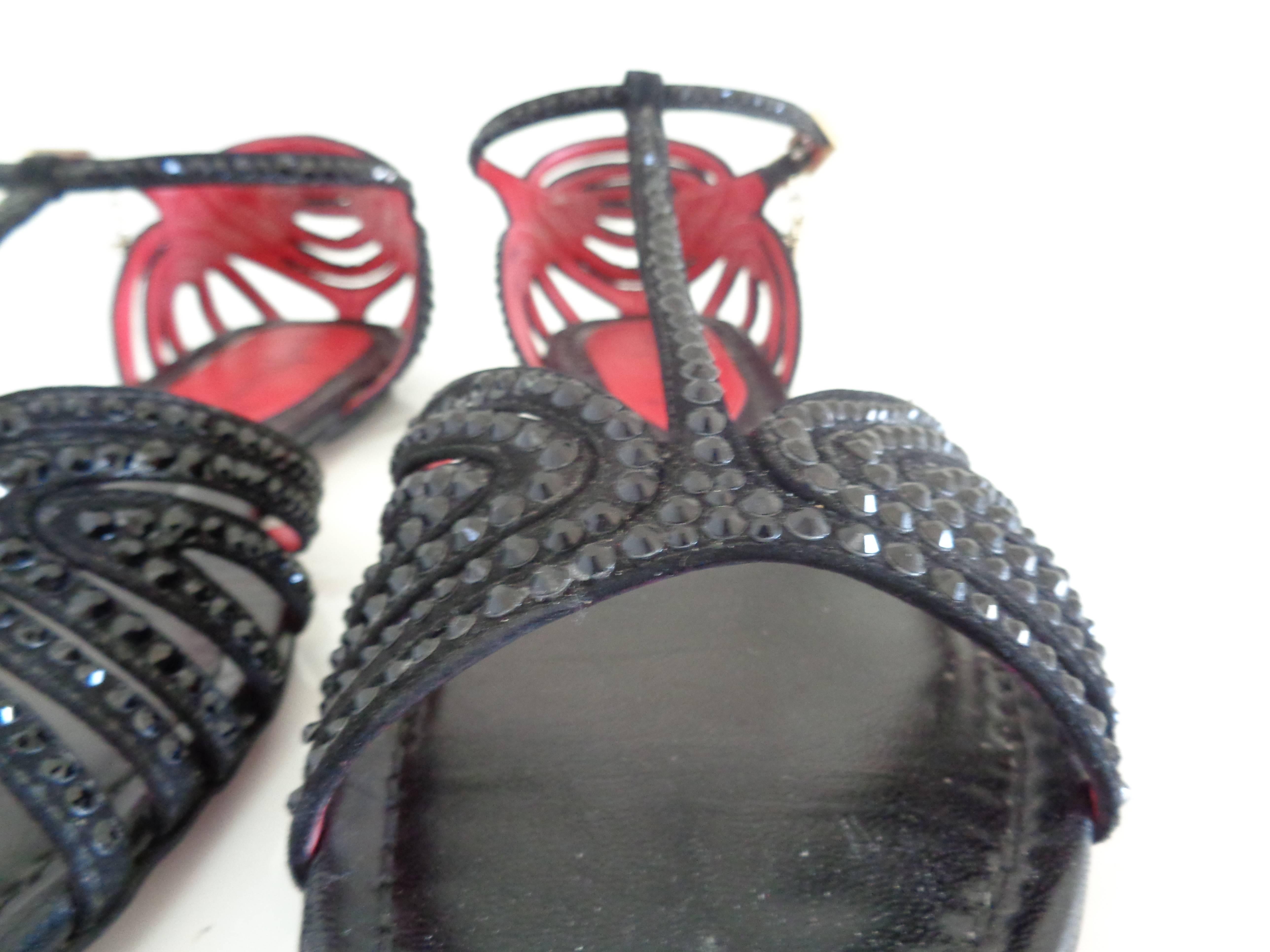 Cesare Paciotti Black with Black studs Sandals In Good Condition In Capri, IT