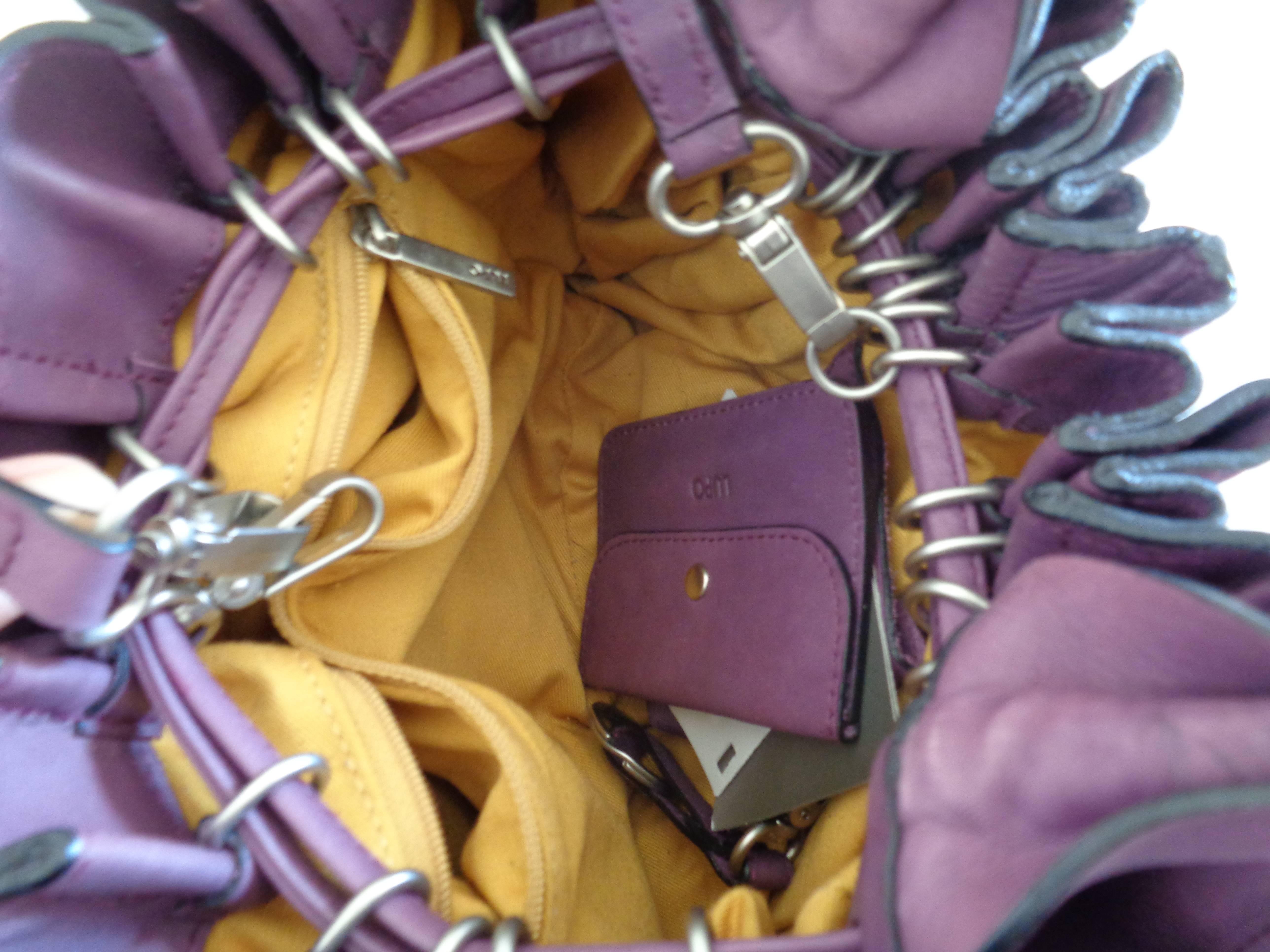 Black 2013/2014 Fall-Winter Lupo Barcelona Purple Leather Bag