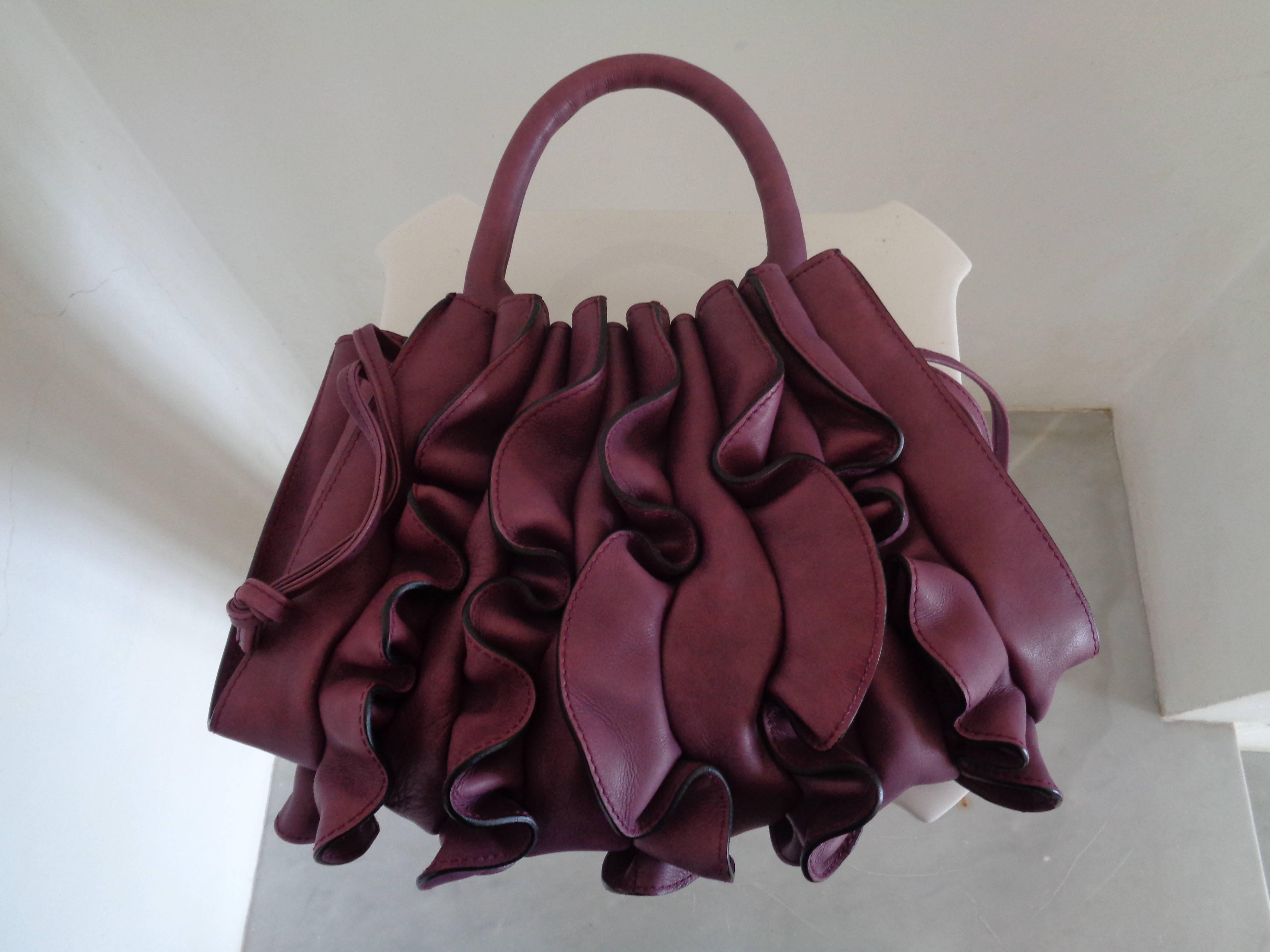 Women's or Men's 2013/2014 Fall-Winter Lupo Barcelona Purple Leather Bag