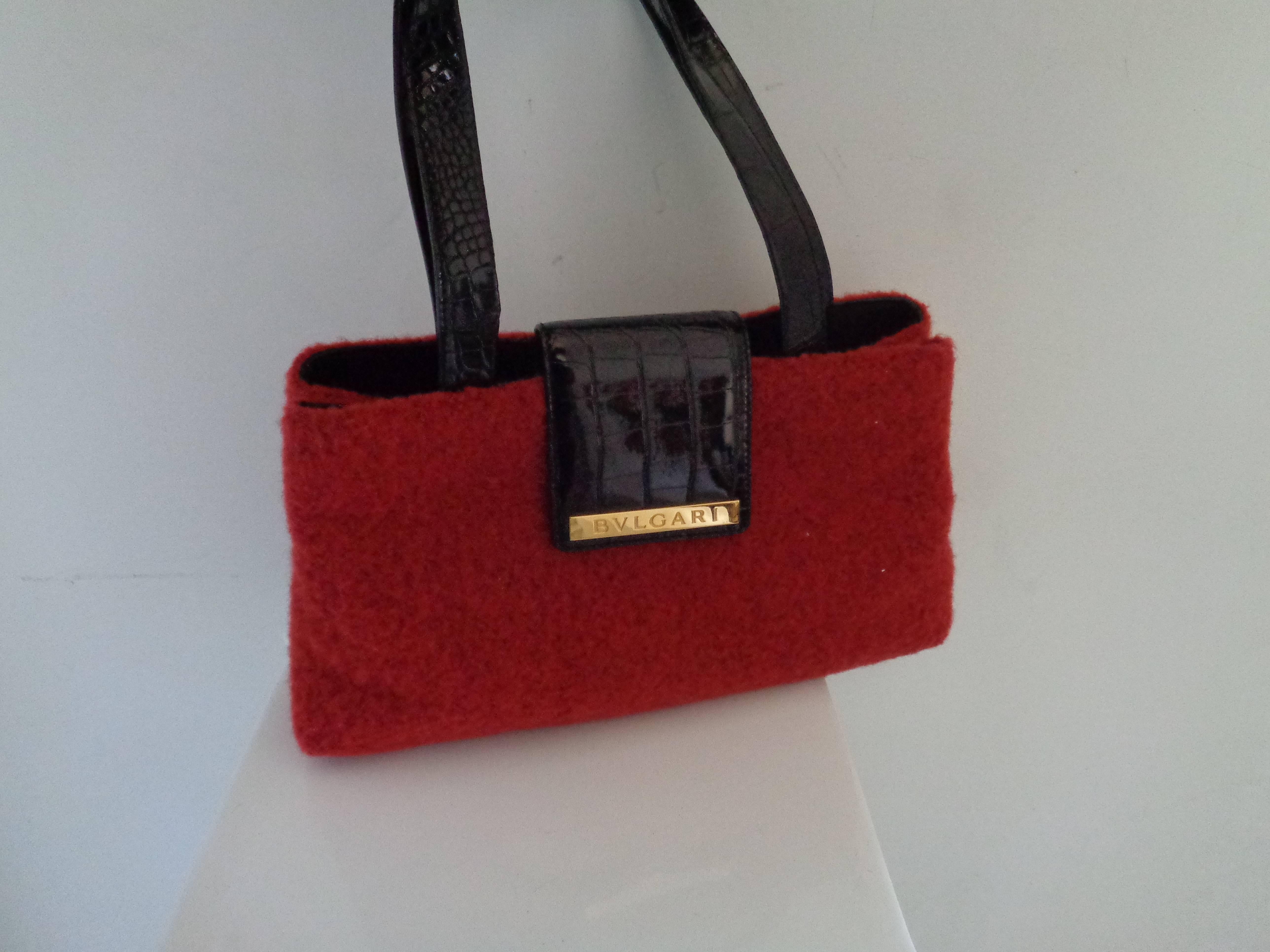 mini jamie lock baguette wool shoulder bag