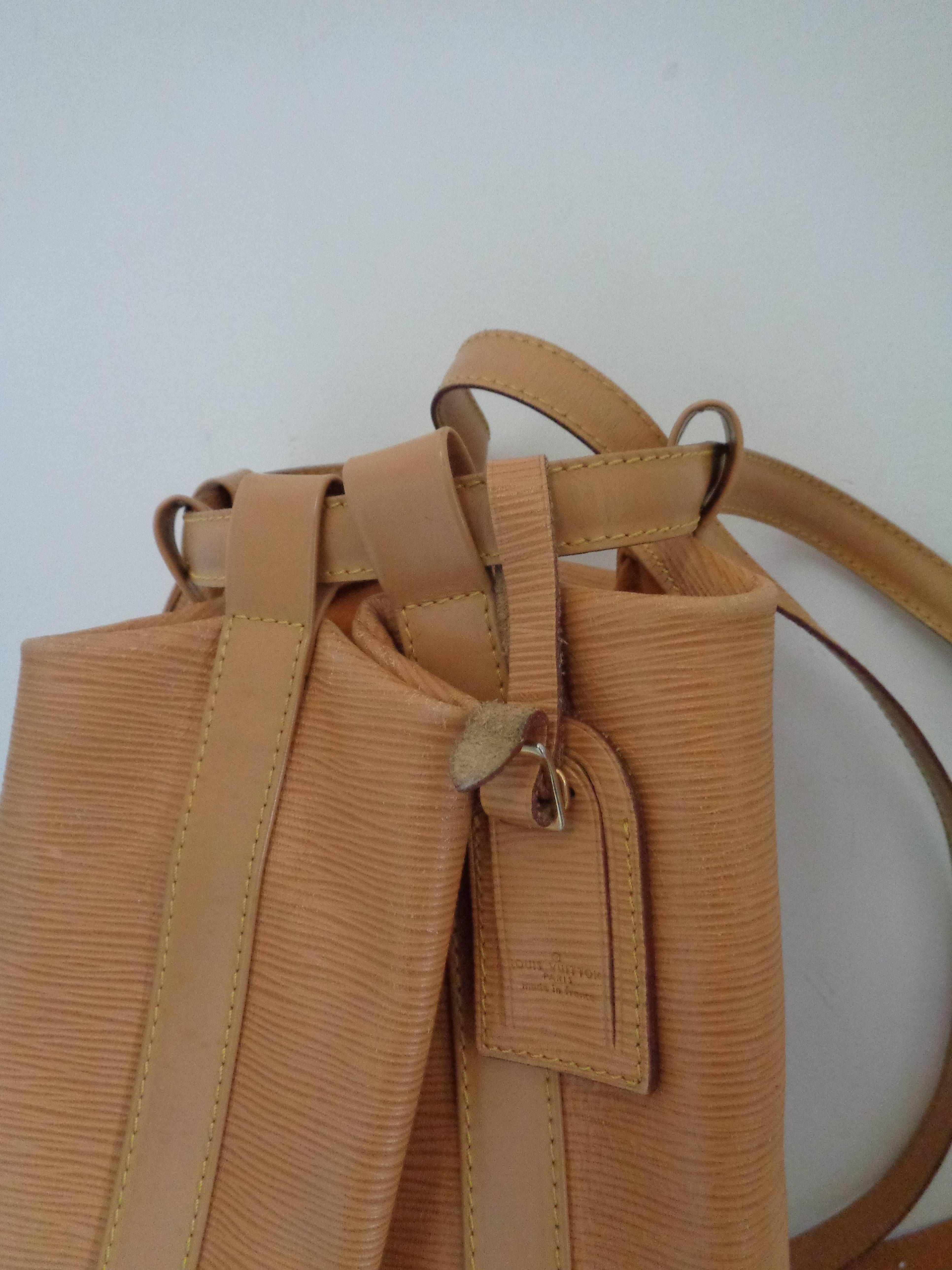 Brown Louis Vuitton Epi Beije Leather Backpack Satchel