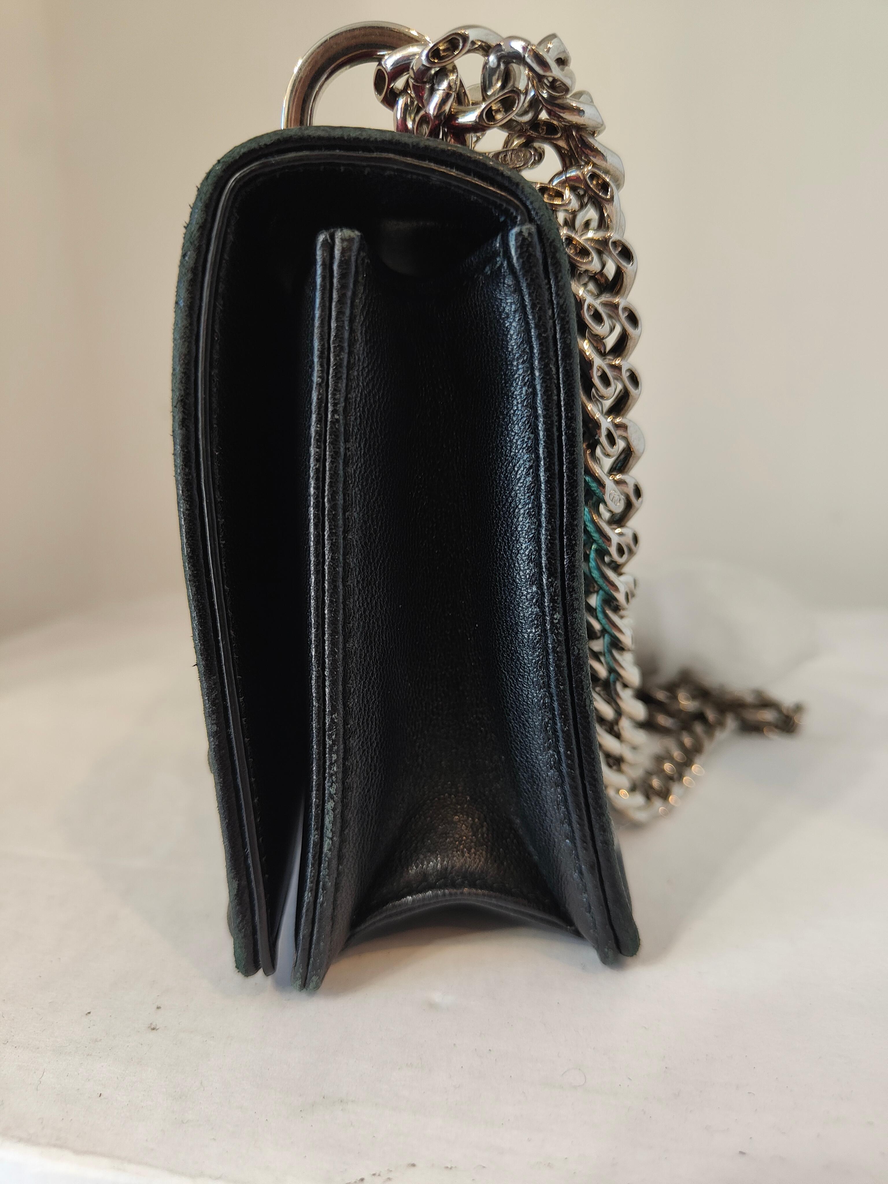 Noir Christian Dior Sac à rabat Diorama noir avec paillettes en vente