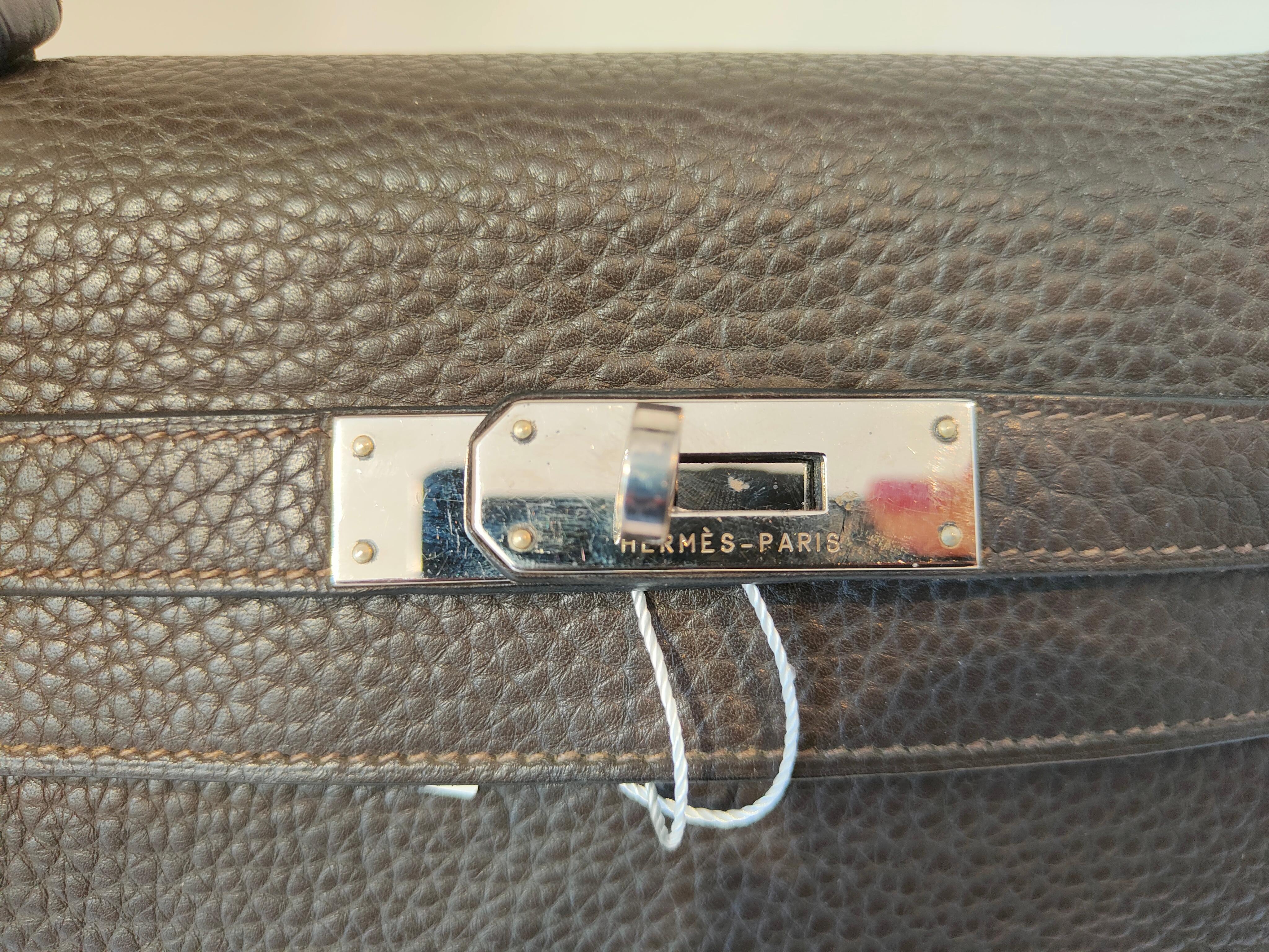 Noir Hermés Kelly bag II Togo 28 retorune en vente