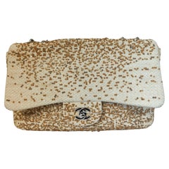 Chanel jumbo raffia sequins single flap