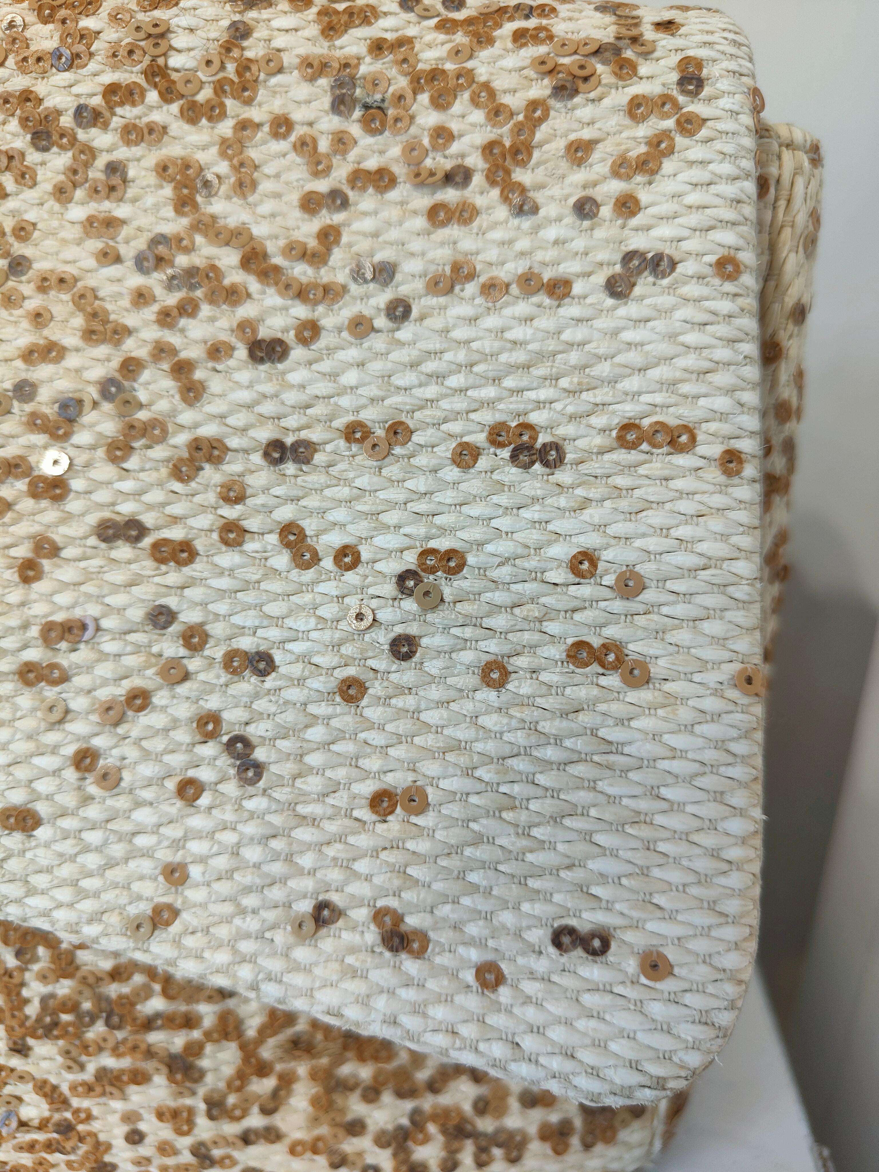 Chanel jumbo raffia sequins single flap Unisexe en vente