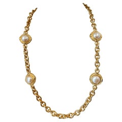 1980' Givenchy gold tone hardware with faux white pearls NWOT