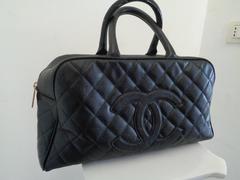 Chanel Black Caviar Leather Bowling Bag