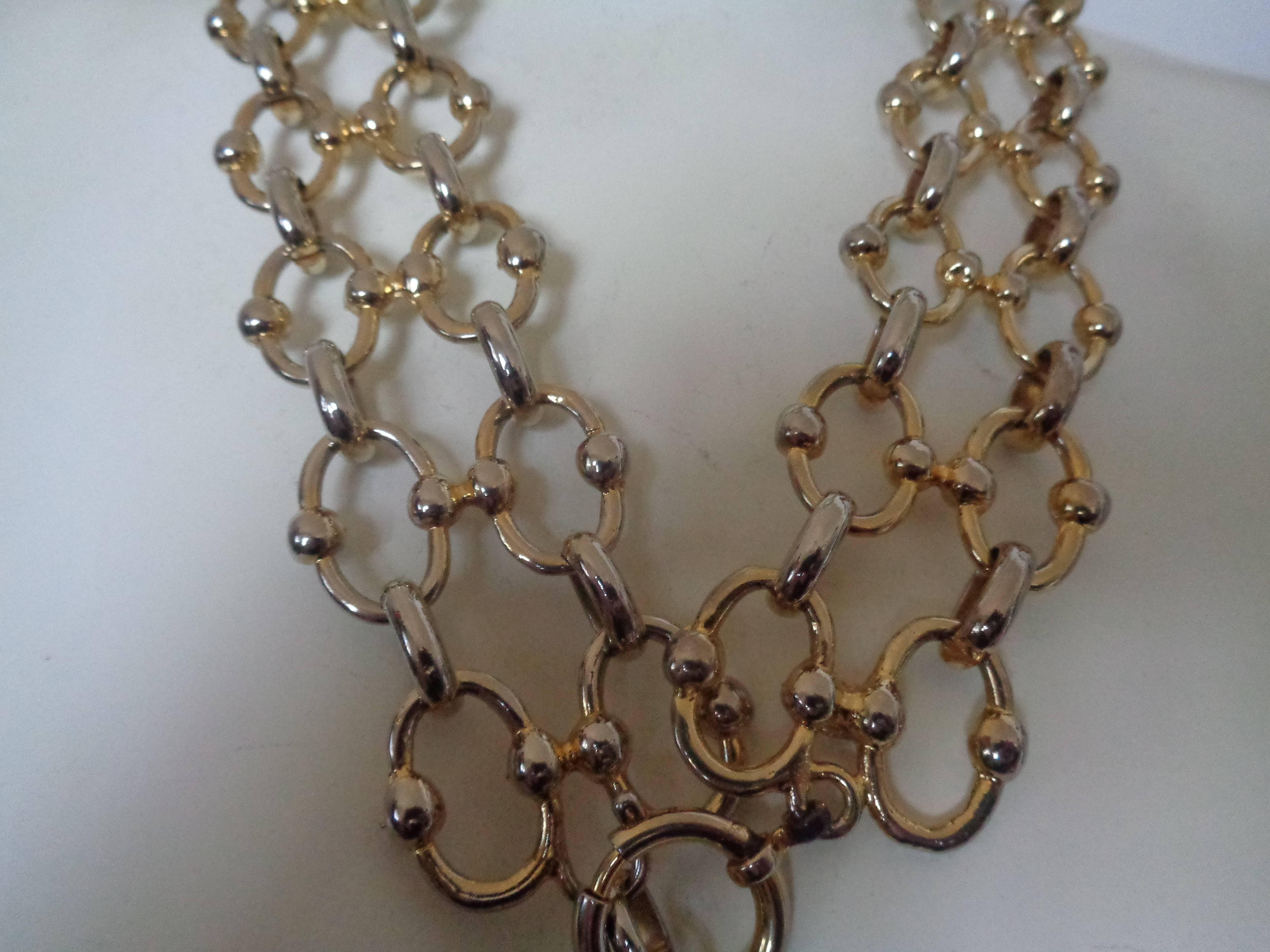2003 Yellow and White Gold tone Belt / Necklace In Good Condition In Capri, IT