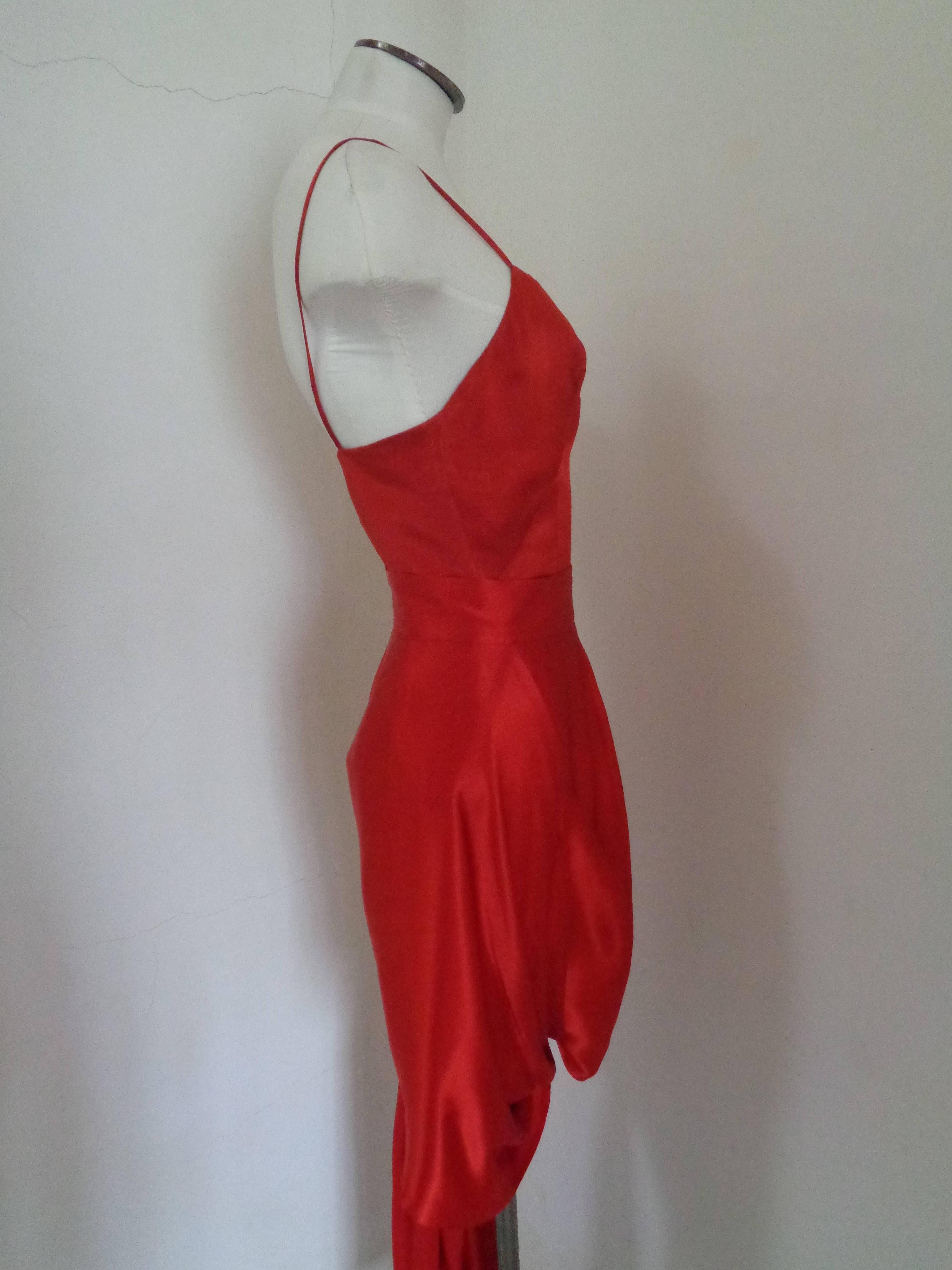 Women's or Men's Rare Moschino Red Silk Top and skirt