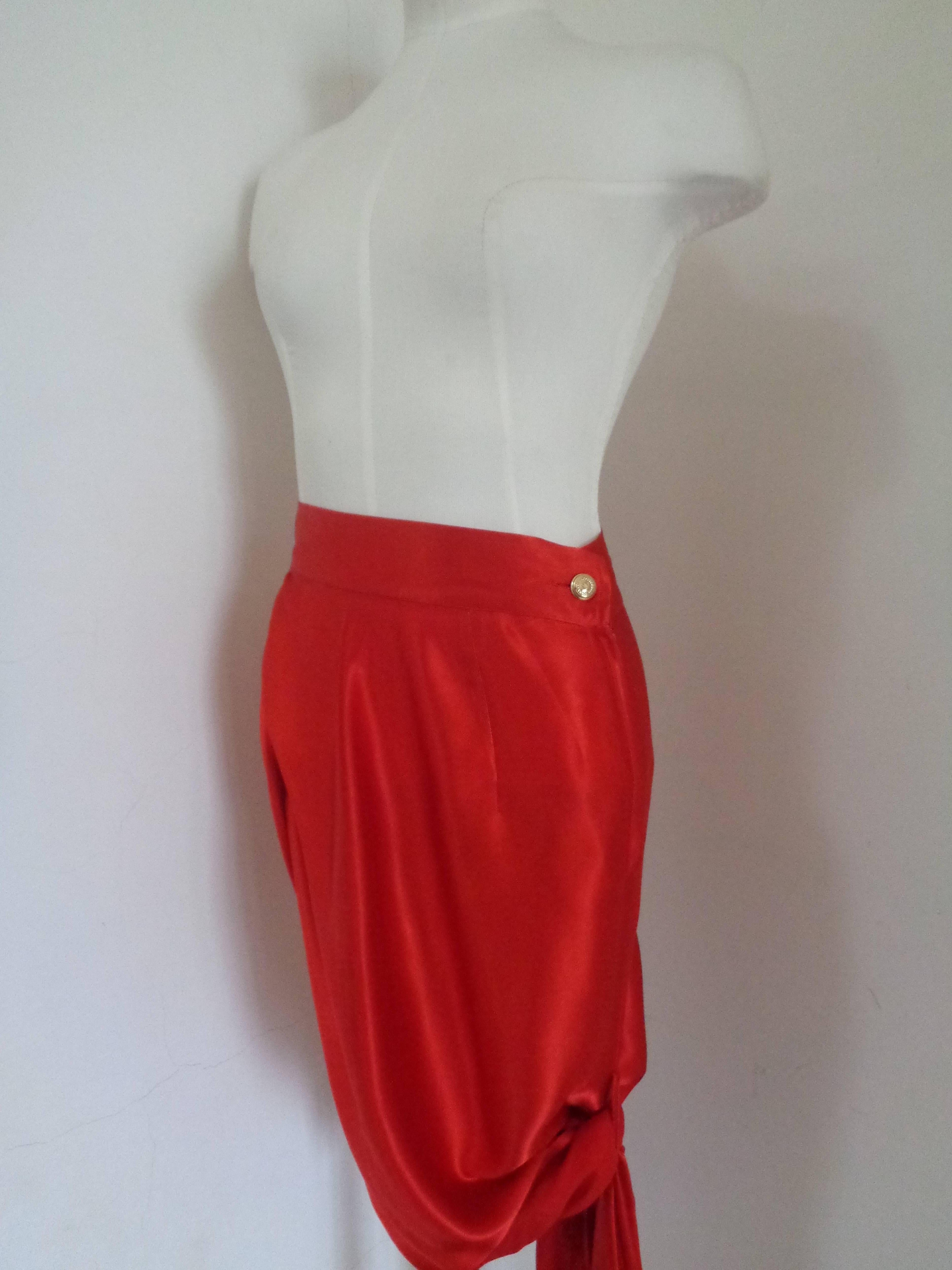Rare Moschino Red Silk Top and skirt 1