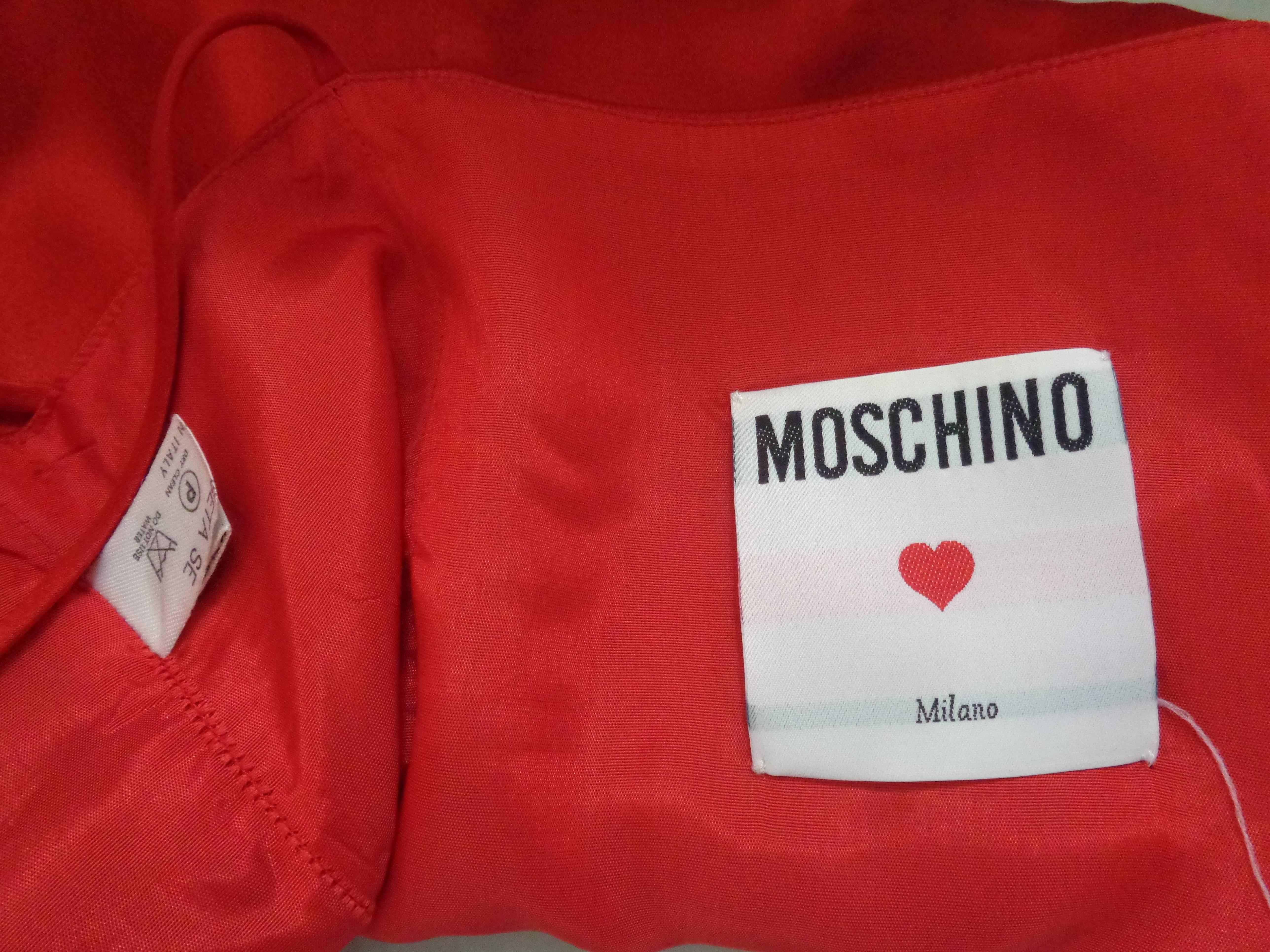Rare Moschino Red Silk Top and skirt 2