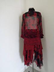 Alexander McQueen shirt skirt silk suit
