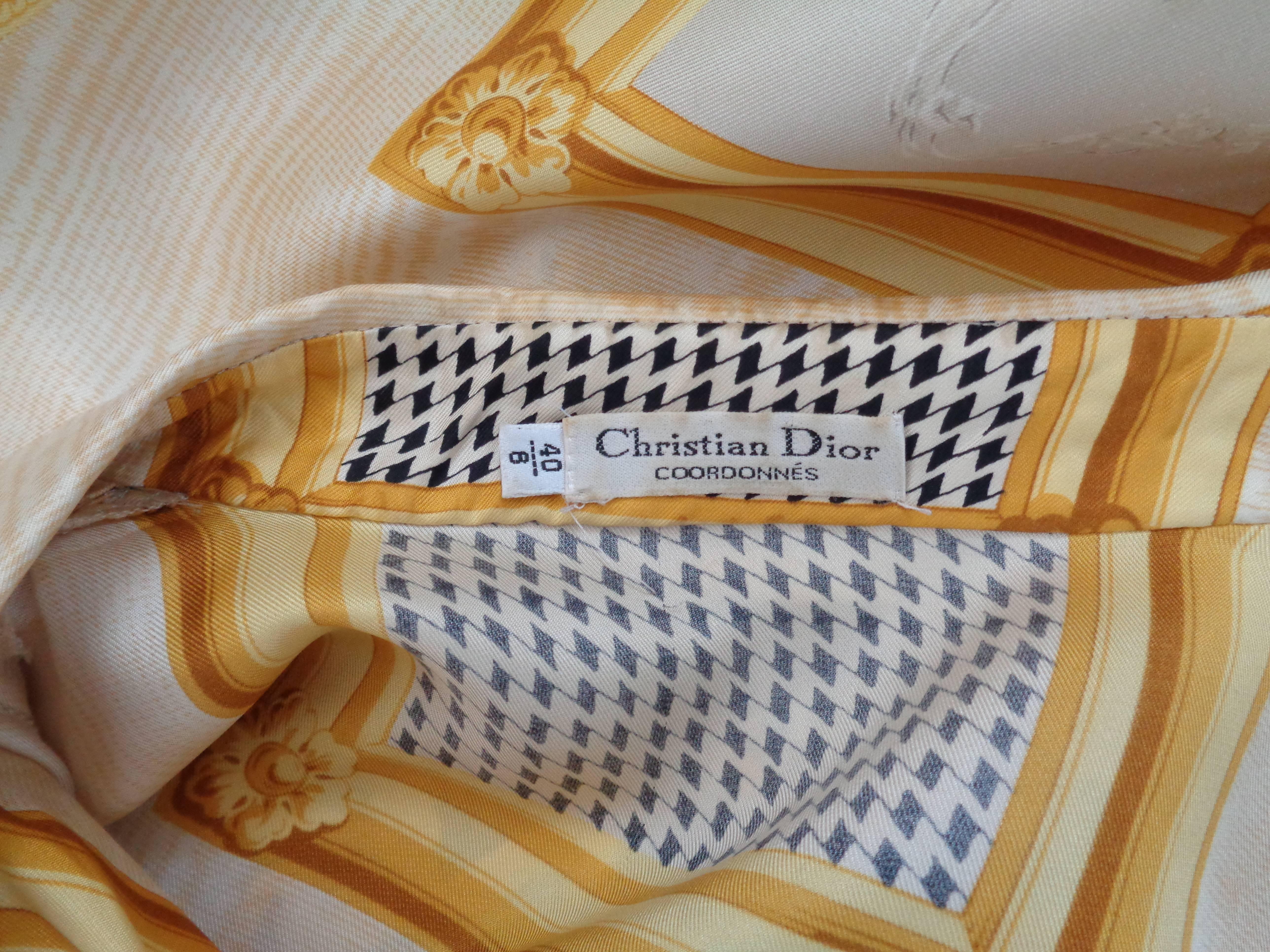 Christian Dior rare vintage silk shirt blouse In Good Condition In Capri, IT