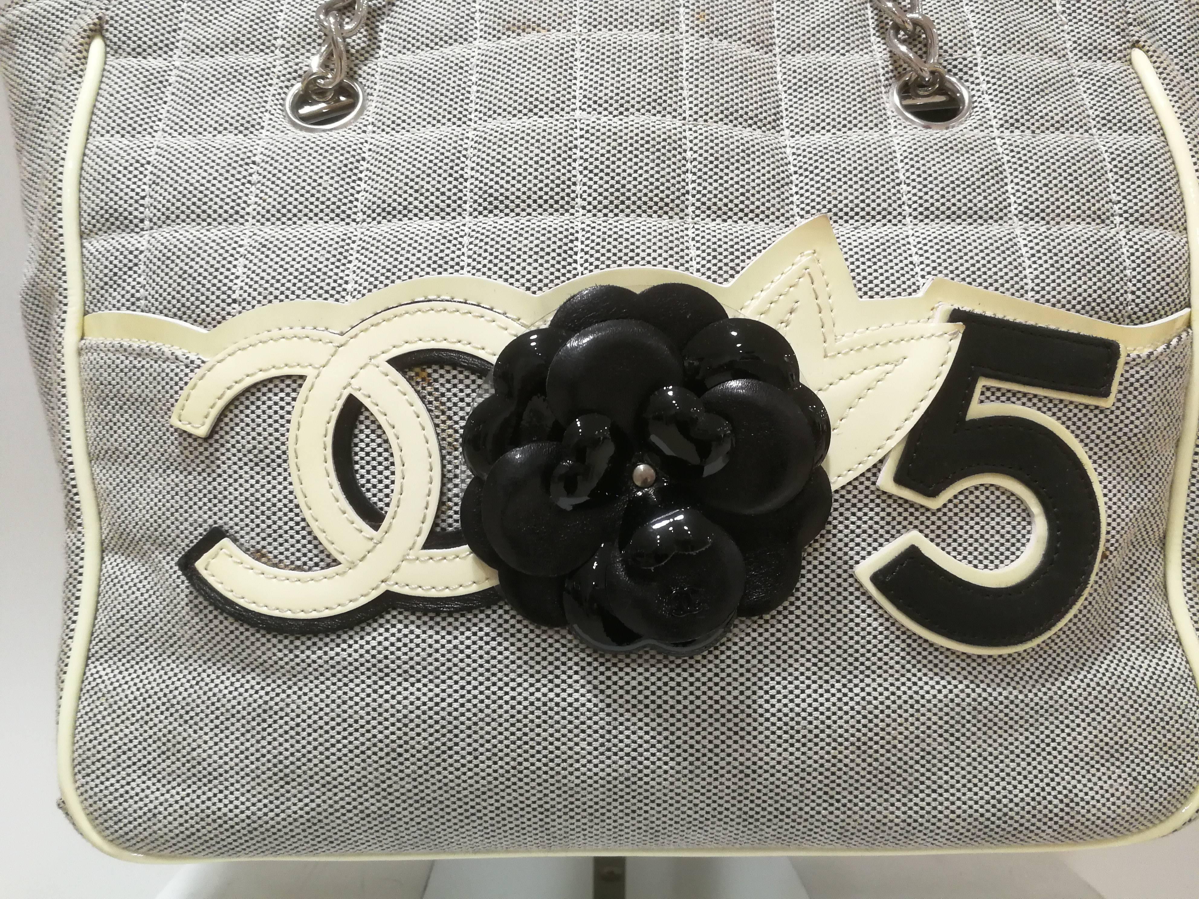Gray Chanel Camelia 5 Shopping Bag