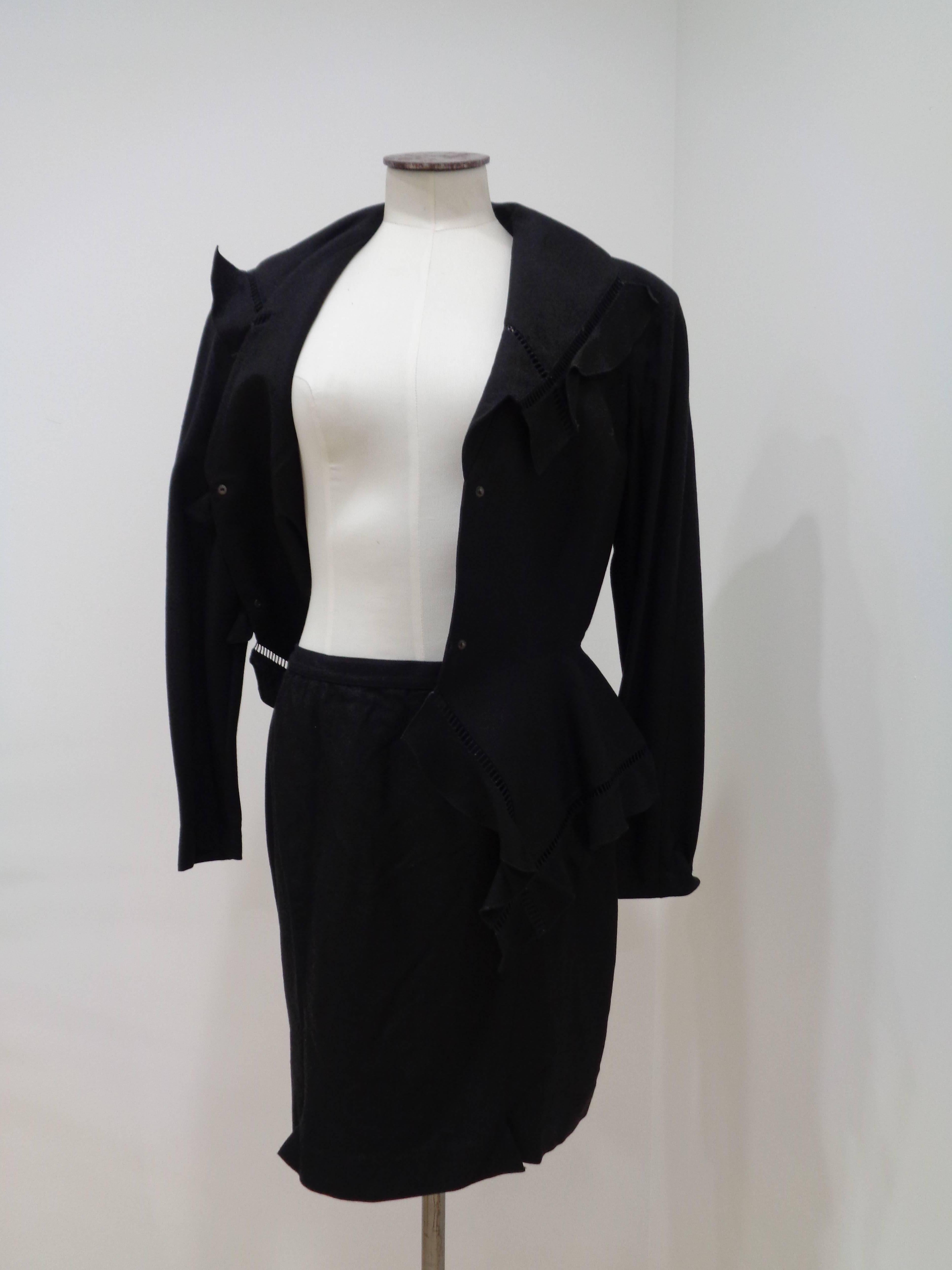 Thierry Mugler Black skirt suit 1