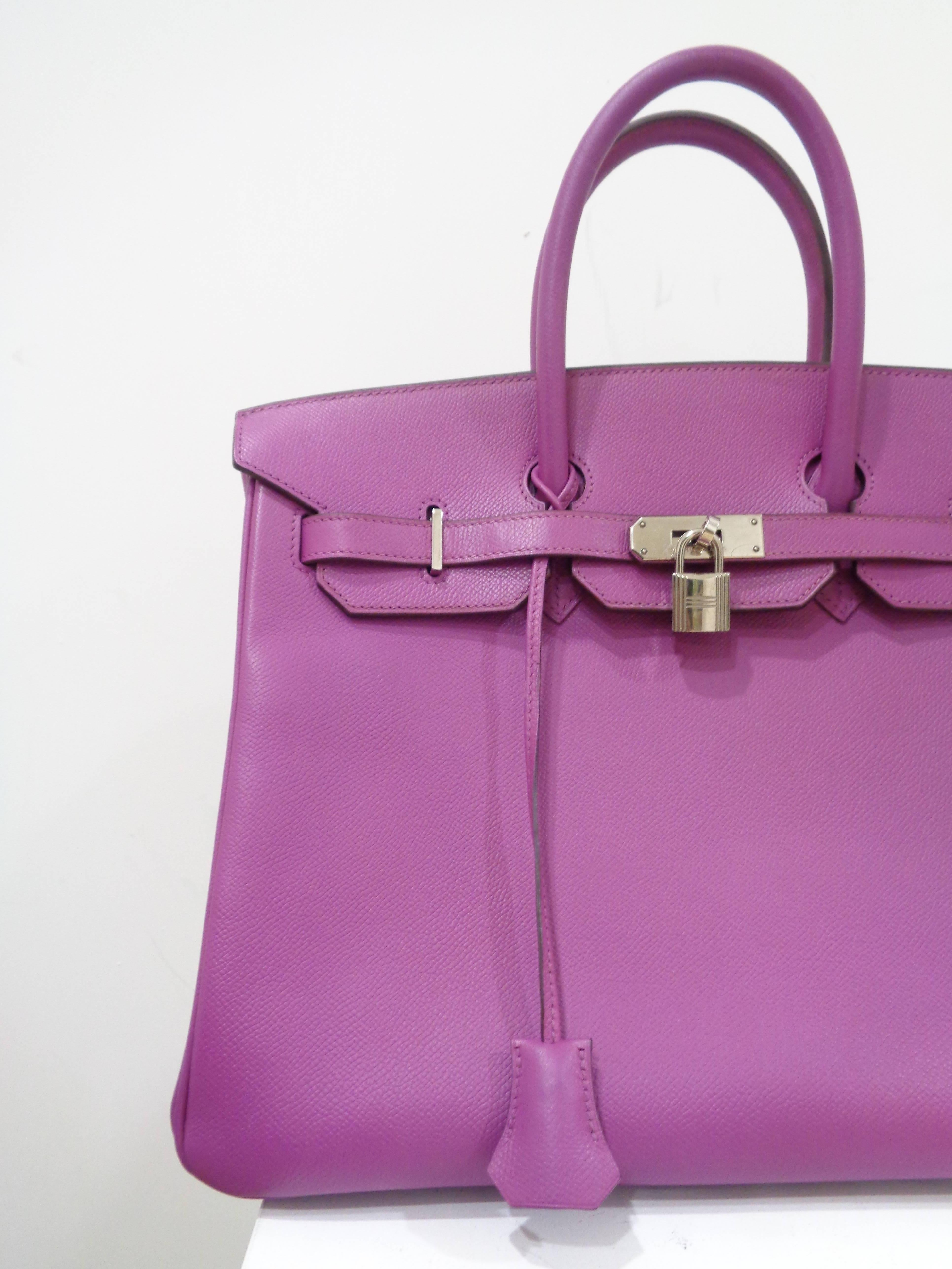 purple hermes birkin