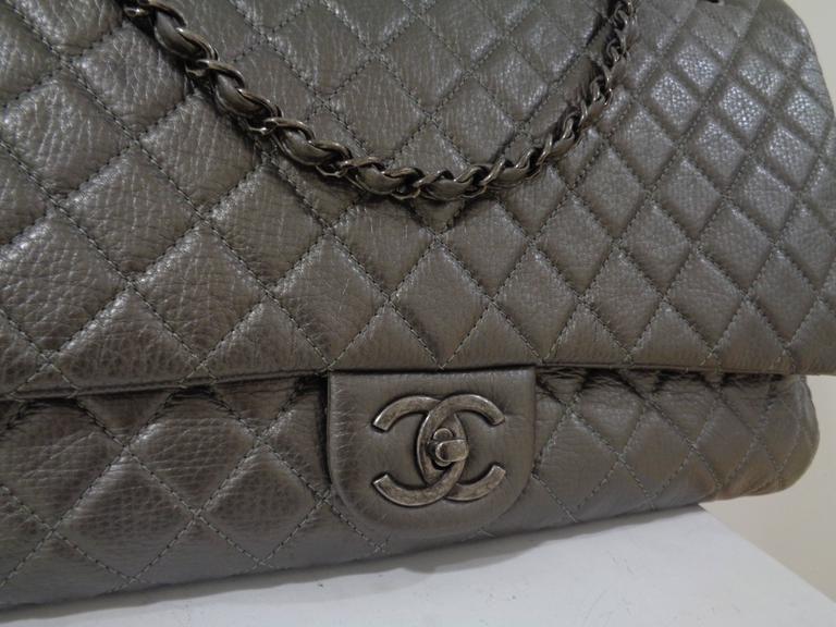 Chanel Silver Maxi Extra Large Shoulder Bag at 1stDibs chanel silver