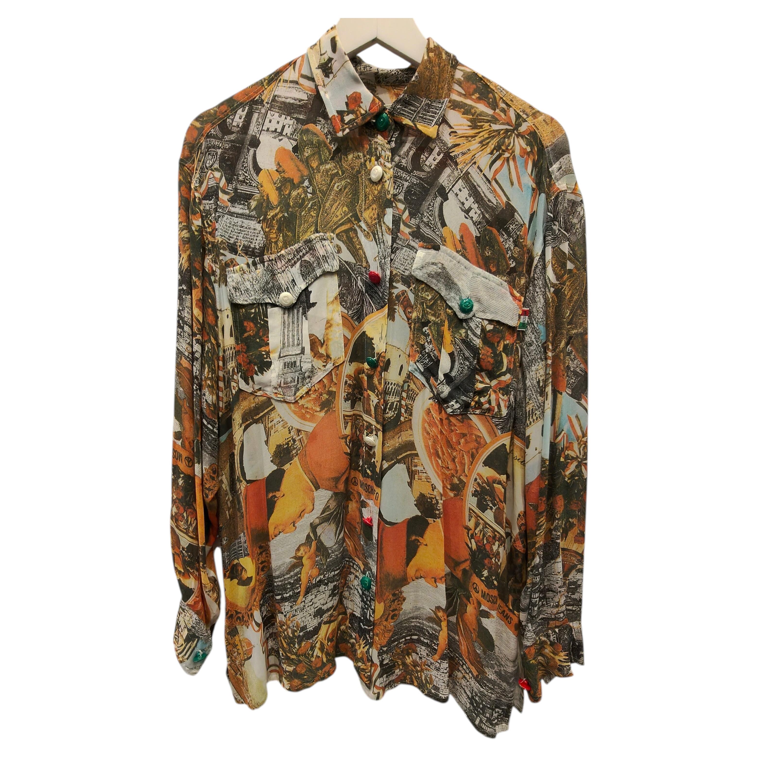 1990s Moschino multicoloured shirt size M