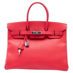 Hermès Birkin 35 Epsom leather body in Rouge Casaque color