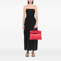 Hermès Birkin 35 Epsom leather body in Rouge Casaque color