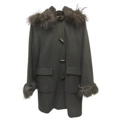 Vittorio Giudice Women's Black Wool Coat Size 44 Made in Italy