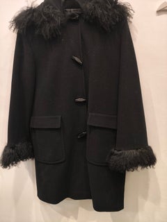 Vittorio Giudice Women's Black Wool Coat Size 44 Made in Italy