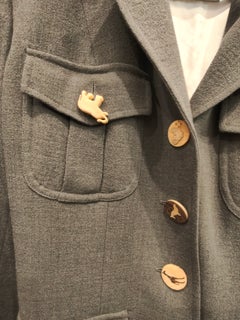 Graue Blazerjacke von Moschino „Cheap and Chic“ aus den 1990er Jahren