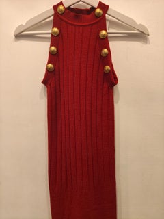 Balmain Red wool dress size 34